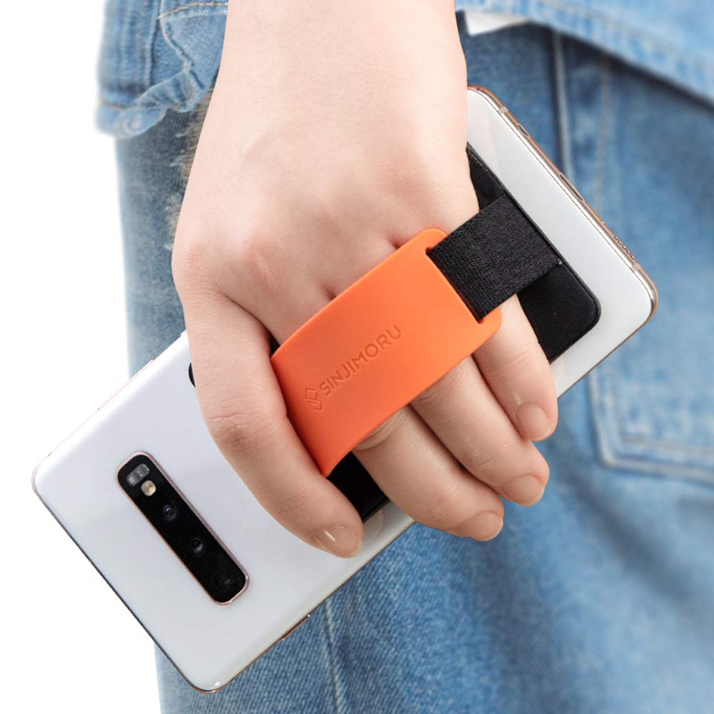 Sinjimoru Phone Grip Card Holder with Stand - Secure Stick-On Wallet for iPhone 14/13/12/Pro/Max, Kickstand for Table Viewing | Silicone B-Grip in Midnight Blue | Perfect for Hands-Free Video Calls, Mobile Payments & Commuting