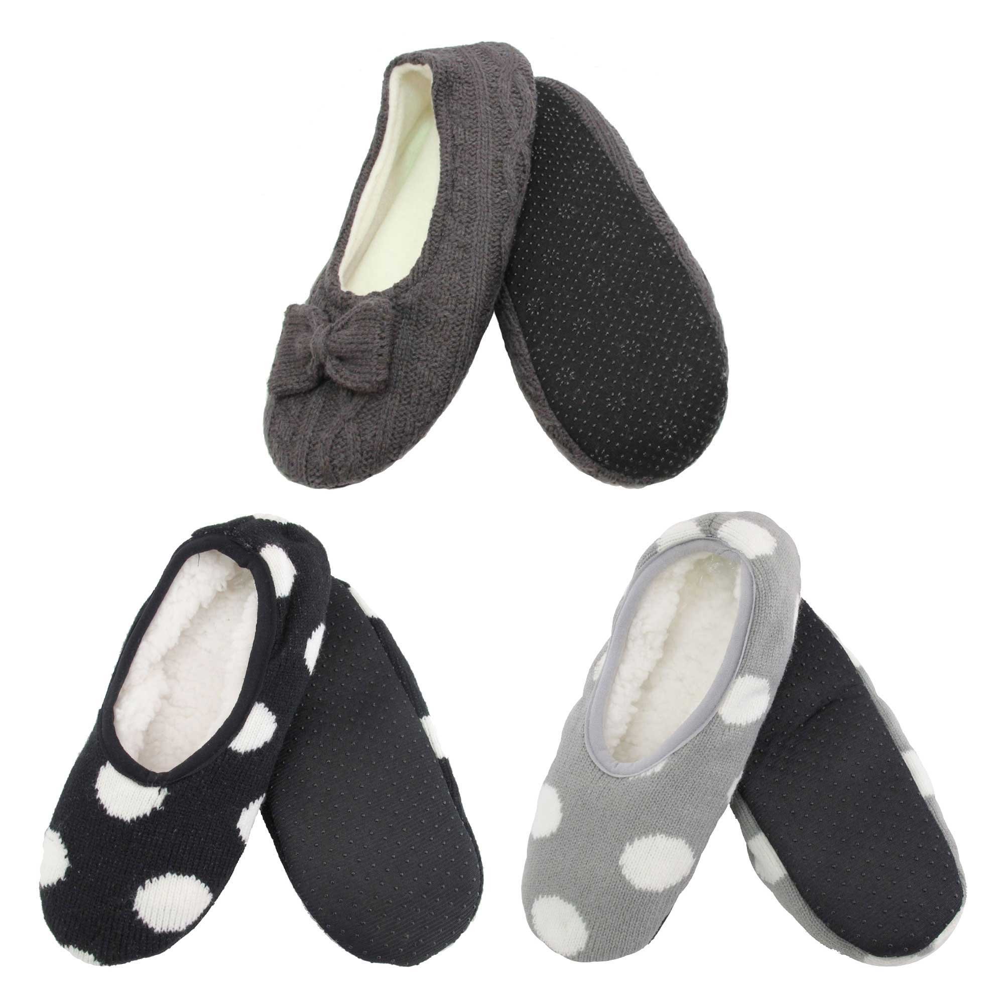 BambooMN Super Soft Warm Cozy Fuzzy Slippers for Adults - Medium/Large Size Indoor Home & Travel Non-Slip Lined Socks - Perfect for Relaxing at Home, Lounging & Airplane Travel