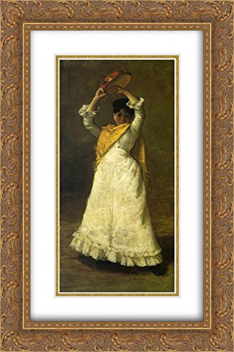 William Merritt Chase Madrid Dancing Girl Art Print - 16x24 Gold Ornate Framed Museum Quality Double Matted Painting - Perfect for Living Room, Bedroom or Office Wall Decor