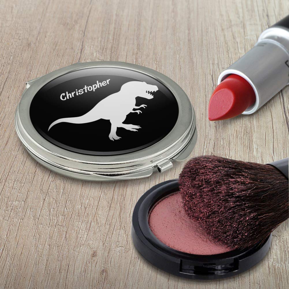 Custom Personalized Dinosaur T-Rex Compact Travel Purse - Small Handbag with Mirror for Makeup, Cosmetics & Essentials | Perfect for Travel, Daily Use & Gift Giving