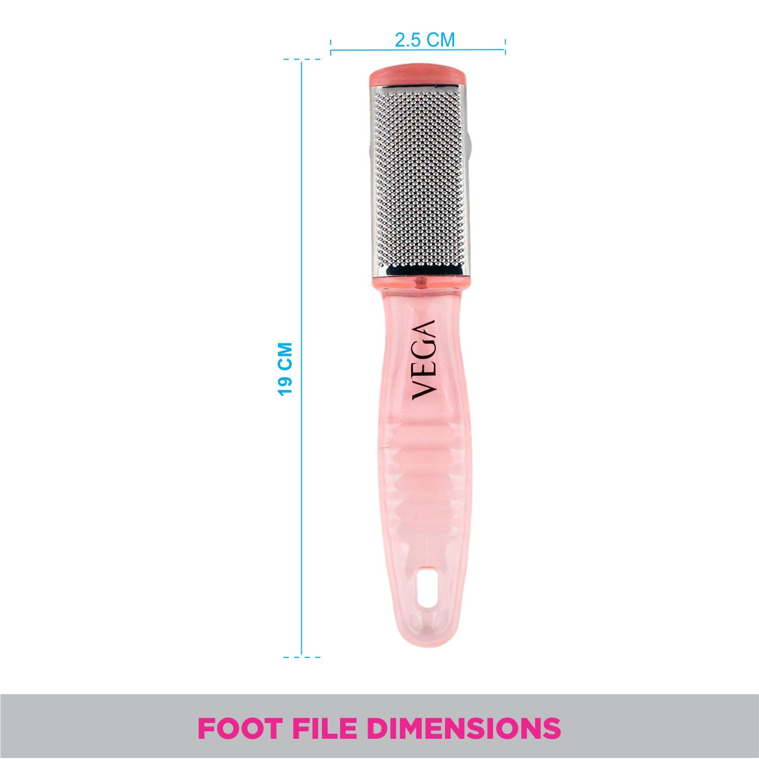 VEGA Pedicure File - Dual Side Callus Remover & Pumice Stone Foot Scrubber for Soft Smooth Feet - Perfect for Home Pedicure & Foot Care Routine