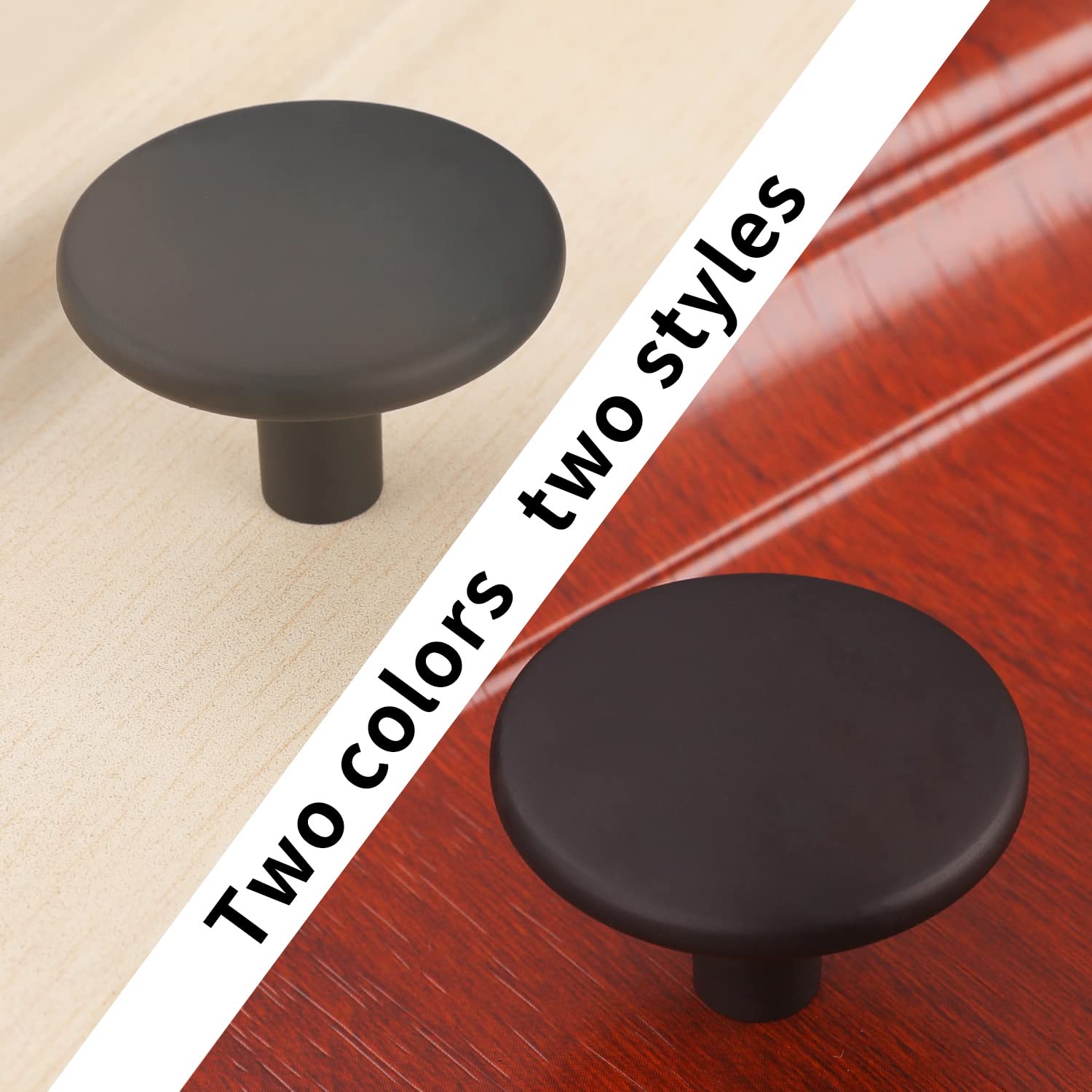 6 Pack 1.57 Inch Matte Black Round Cabinet Knobs - Simple Kitchen & Dresser Drawer Handles - Durable Cabinet Hardware Pulls for Closets, Bathrooms & Home Furniture (Easy Installation & Stylish Upgrade)