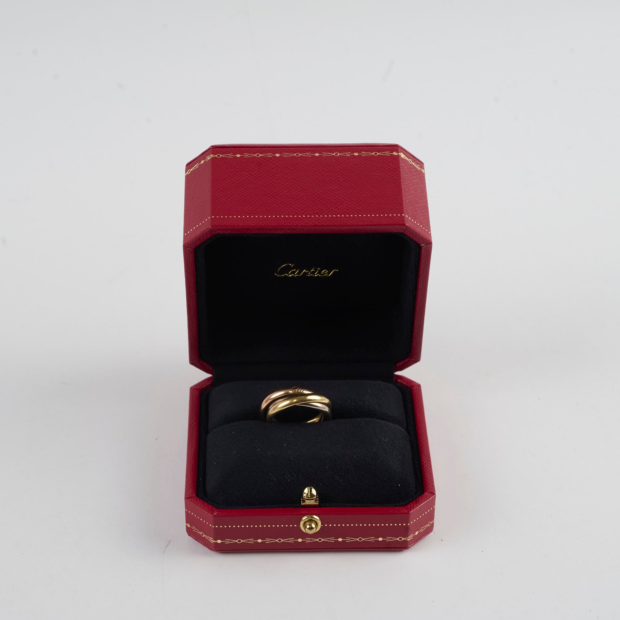 Cartier Trinity Ring Medium Model Size 51 - 18K Gold Tri-Color Interlocking Bands (2024) | Luxury Jewelry for Women, Anniversary Gift & Special Occasions