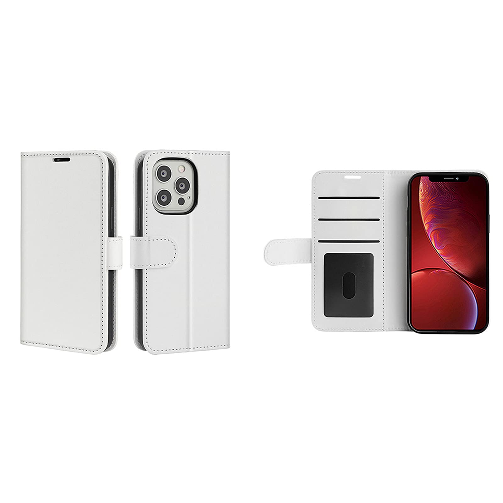 iPhone 13/13 Pro/13 Pro Max 5G Phone Case with 3 Card Slots & Flip Cover - Premium Crazy Horse Pattern Leather Wallet Case for Women & Men | Perfect for Travel, Work & Daily Use
