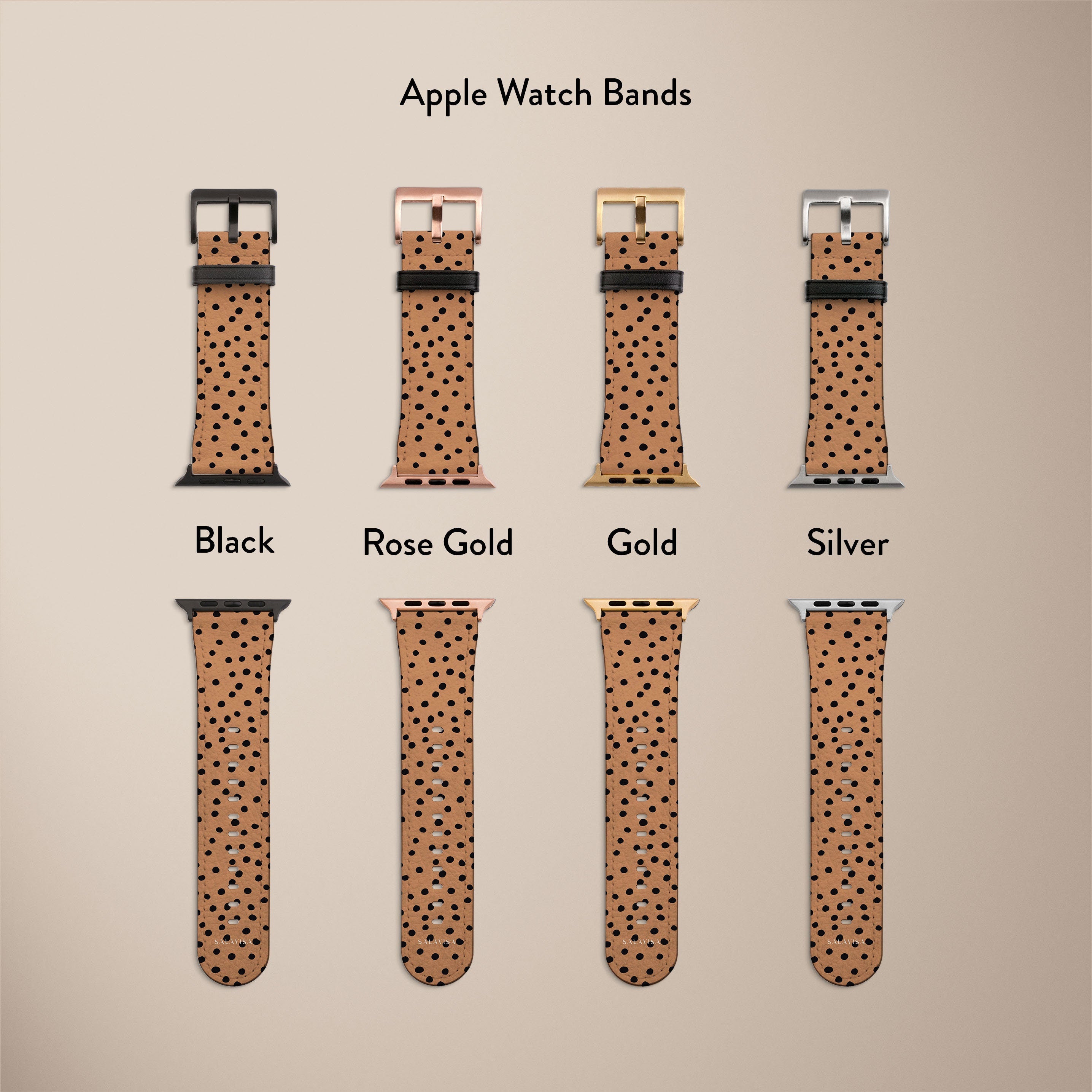 Orange Polka Dots Watch Band - Adjustable Replacement Strap for Apple Watch, Fitbit & Samsung Galaxy - Perfect for Casual, Work & Sports Activities