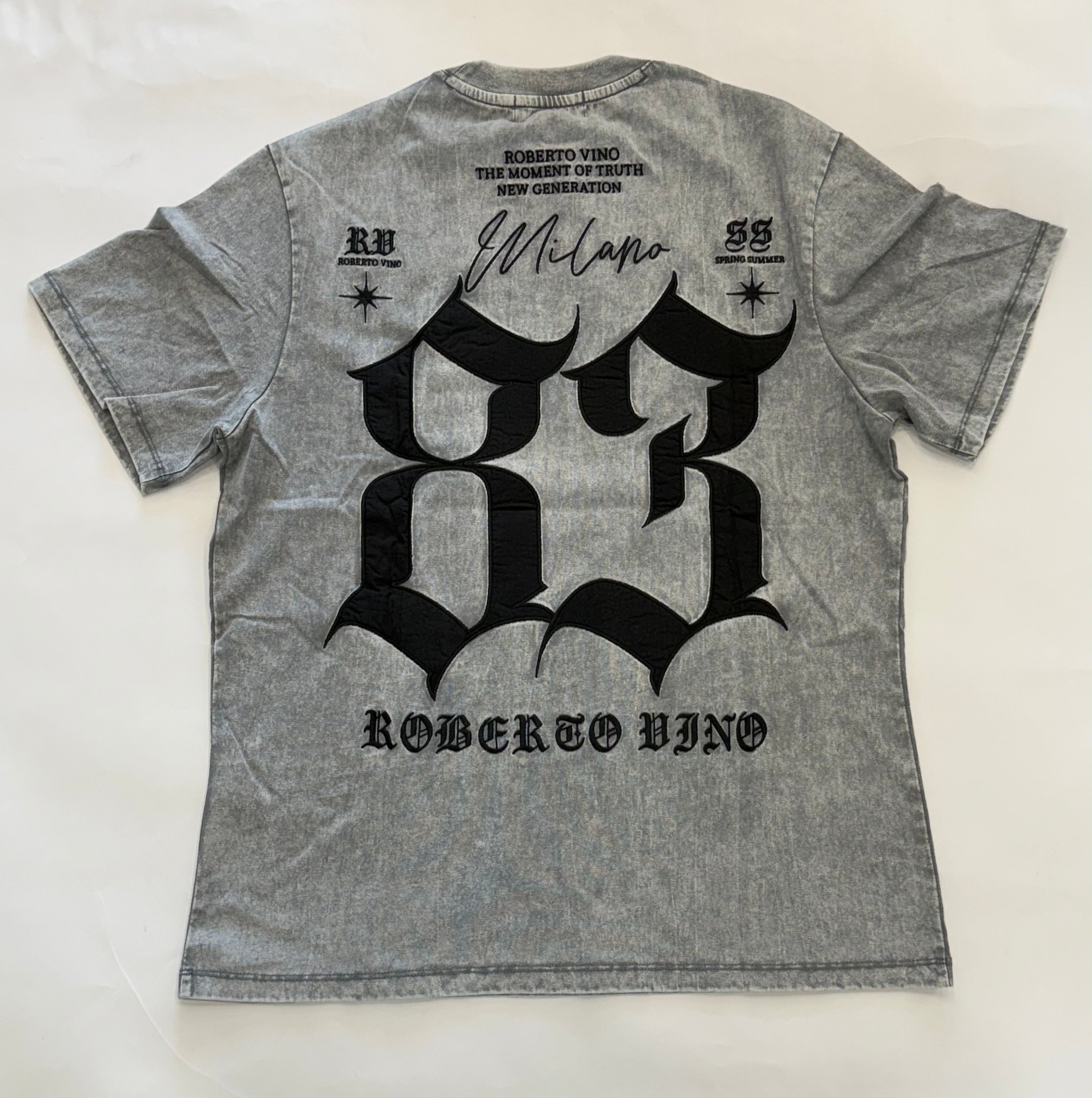 Roberto Vino 83 Men's T-Shirt - Soft Cotton Grey Tee for Casual Wear & Everyday Comfort | Perfect for Outings, Lounging & Street Style