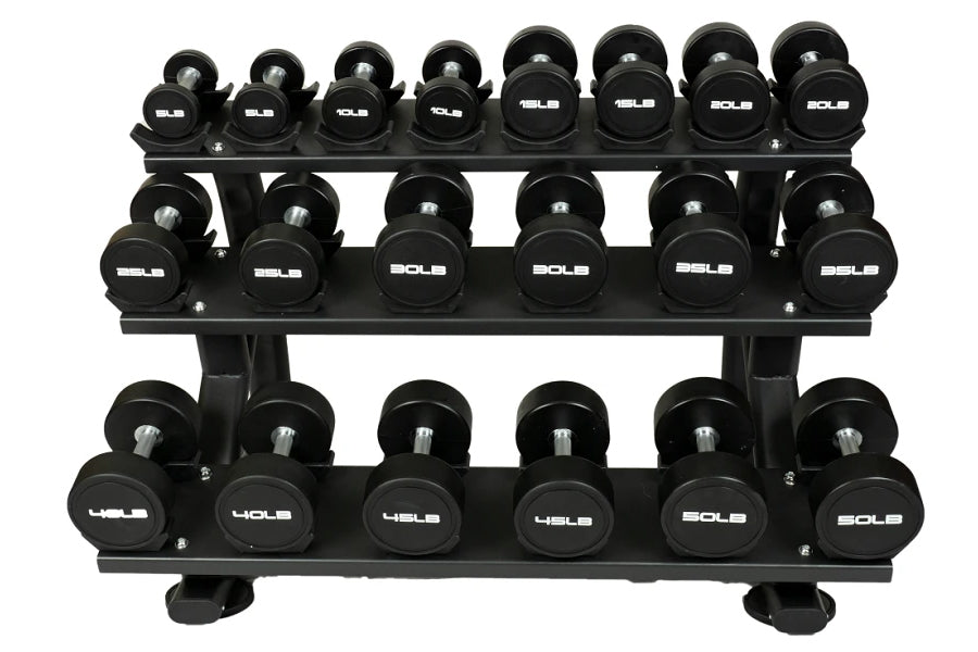 Warrior Elite Urethane Pro Style Dumbbells - Premium Home Gym Equipment for Strength Training & Weightlifting - Perfect for CrossFit, Bodybuilding & Home Workouts