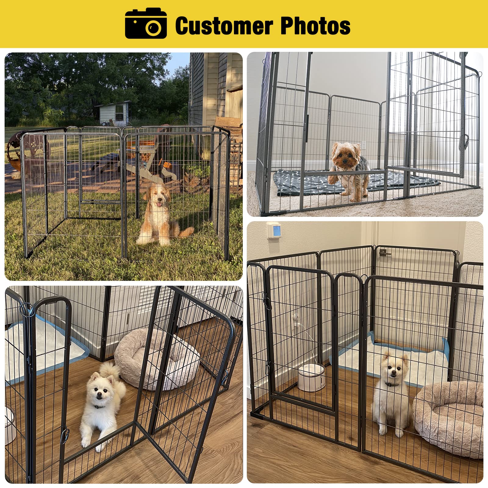 Foldable Metal Dog Exercise Pen with Door - 31
