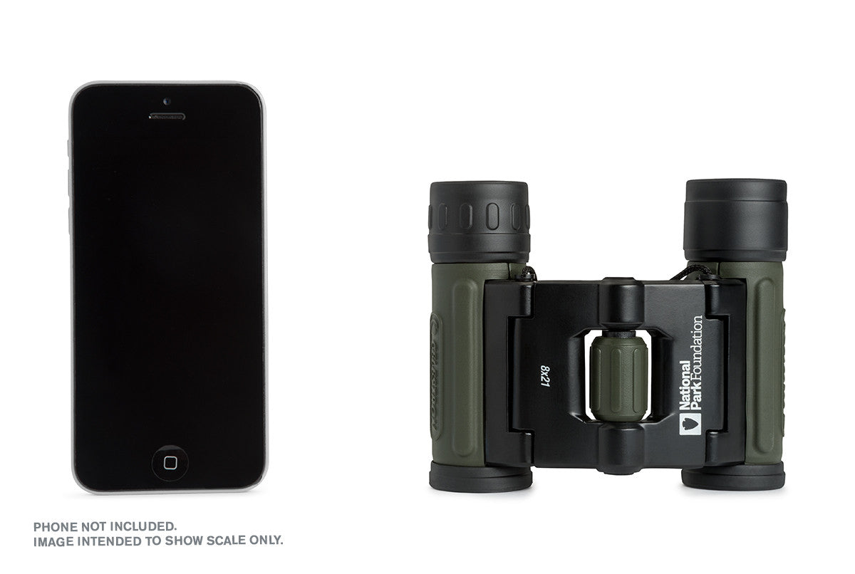 National Park Foundation 8x21 Compact Binoculars for Bird Watching, Hiking & Outdoor Adventures - Lightweight Travel Binoculars for Adults & Kids