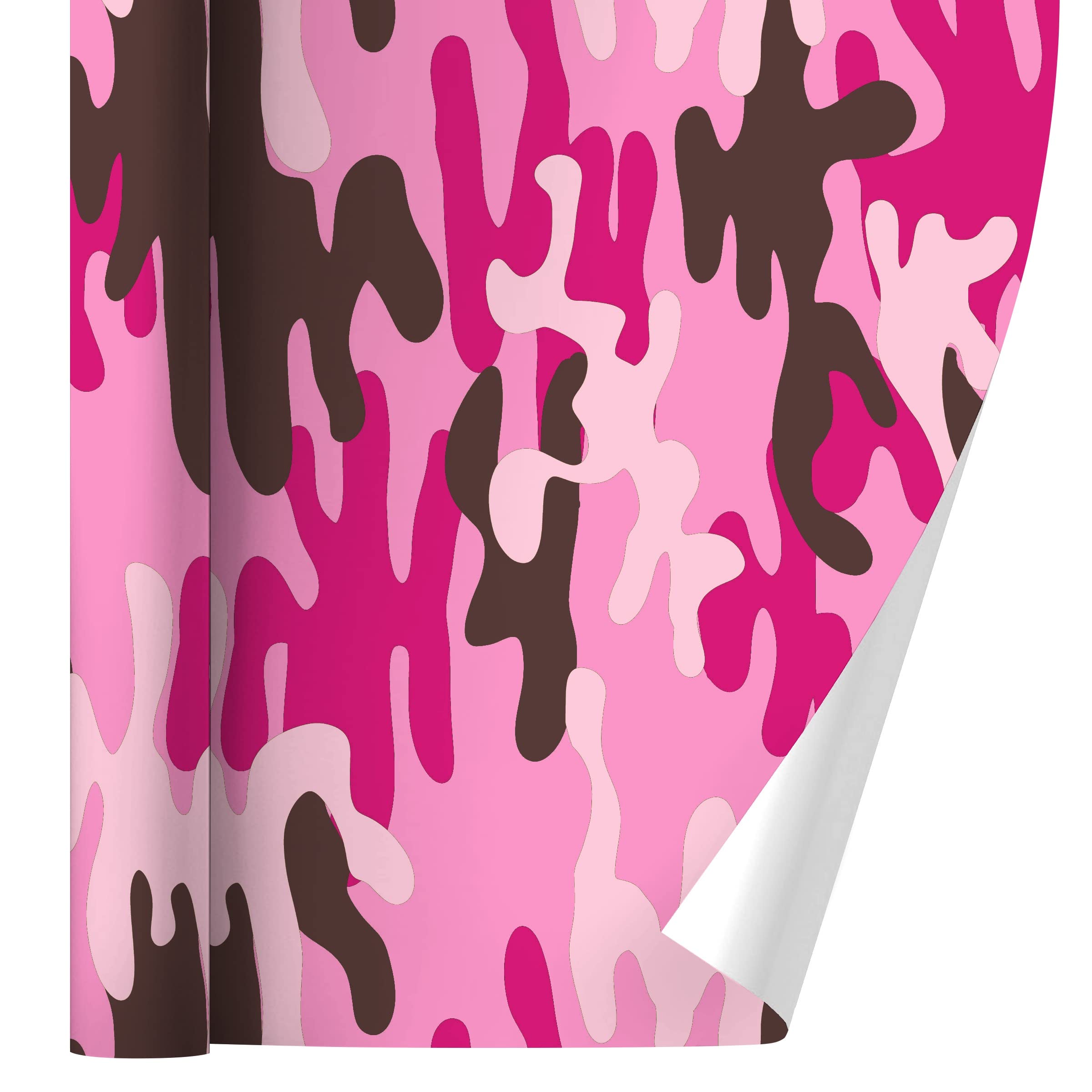 Pink Camouflage Gift Wrap Paper Roll - Premium Wrapping Paper for Birthdays, Christmas, Baby Showers & Party Decorations - 30