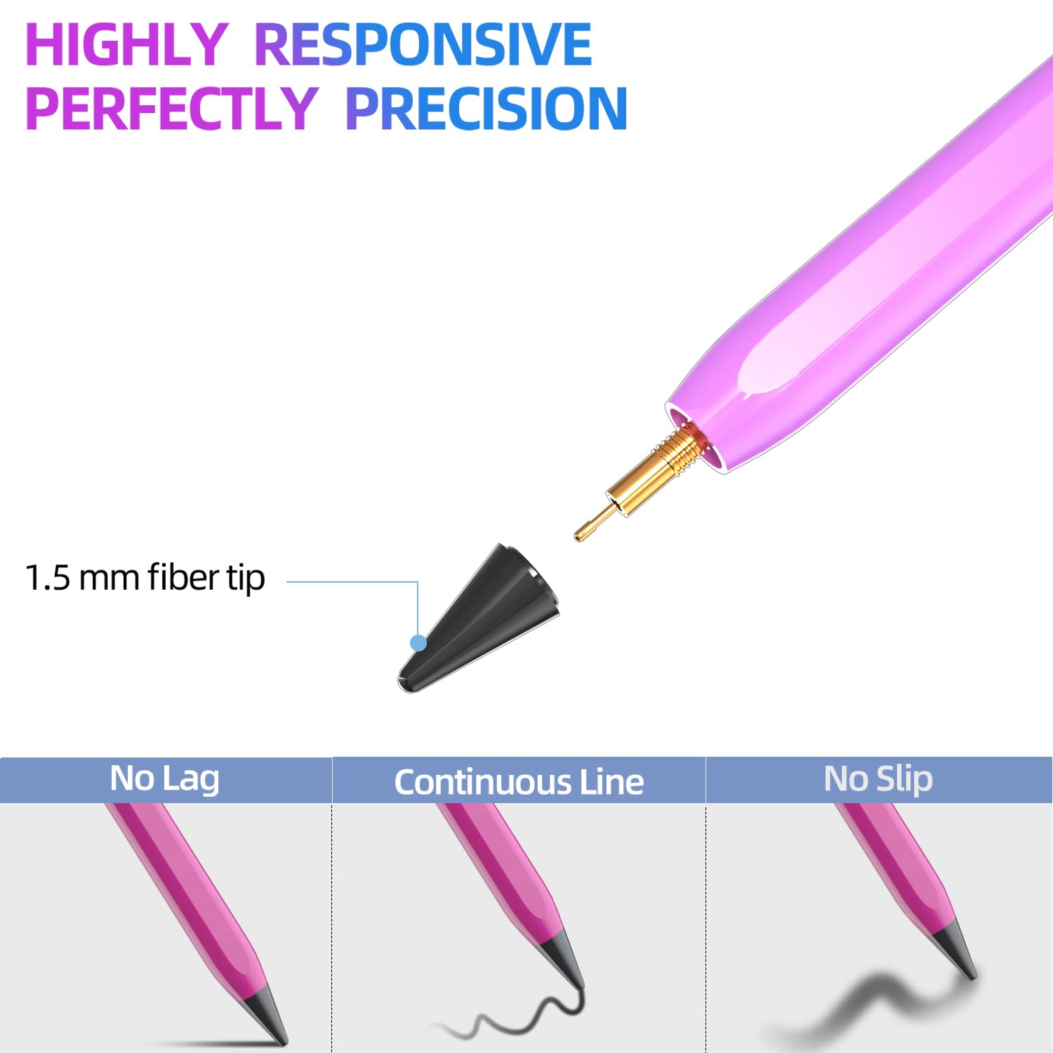 Premium Stylus Pen for iPad 10th/9th Gen, iPad Air 5/4/3, iPad Pro 11/12.9 Inch - Apple Pencil Alternative with Palm Rejection & Tilt Sensitivity, Magnetic Attachment (Purple & Red) - Perfect for Digital Art, Note-Taking & Professional Design