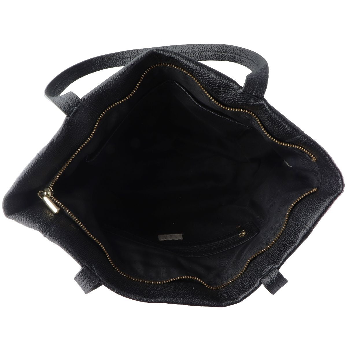 Stylish Faux Leather Purse Handbag with Exterior Zipper - Black & Gold | Perfect for Work, Travel & Everyday Use