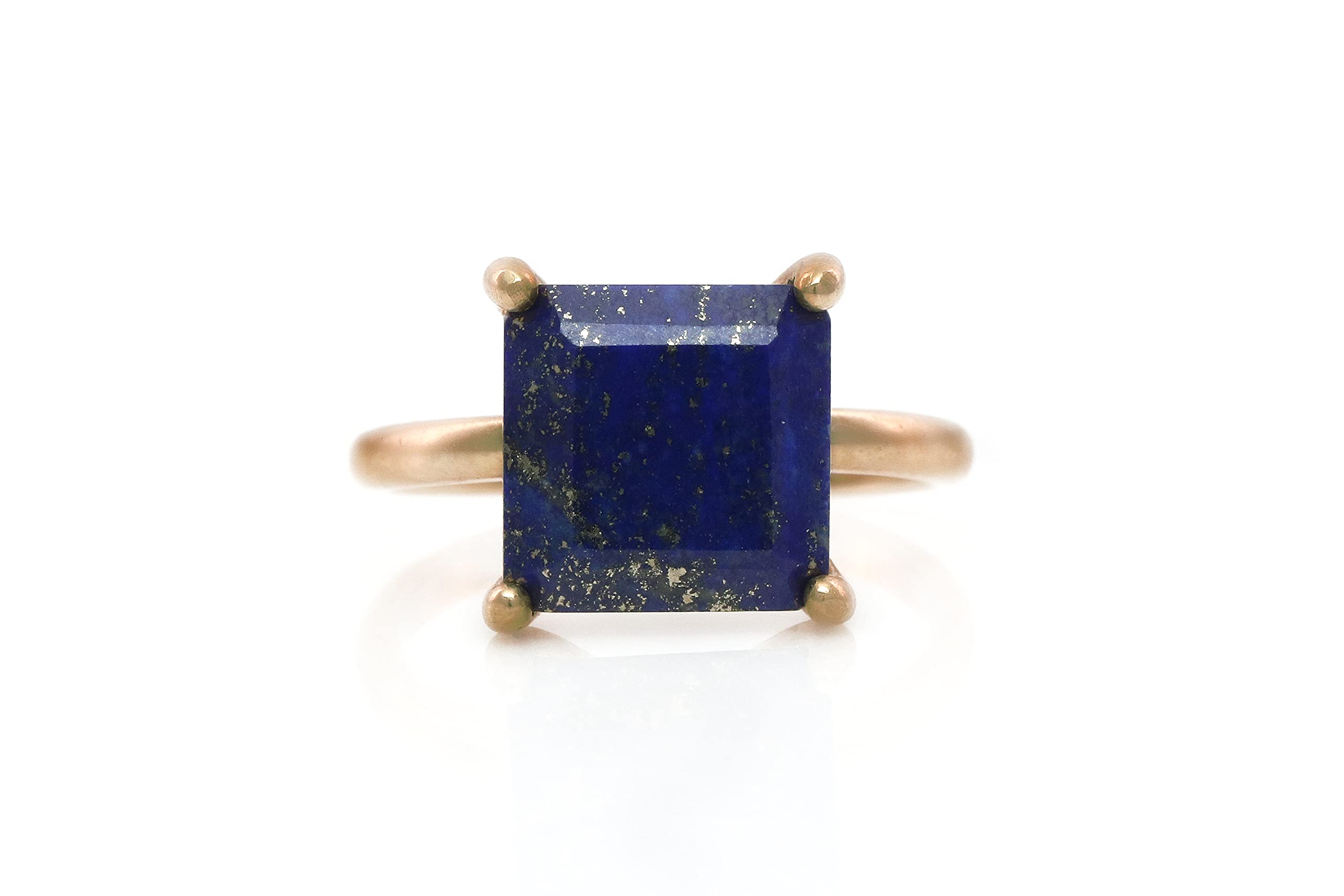 14K Rose Gold Filled Lapis Lazuli Square Ring - Handmade Birthstone Jewelry Gift for Women - Perfect for Birthdays, Anniversaries & Special Occasions - Comes with Gift Box for Elegant Presentation