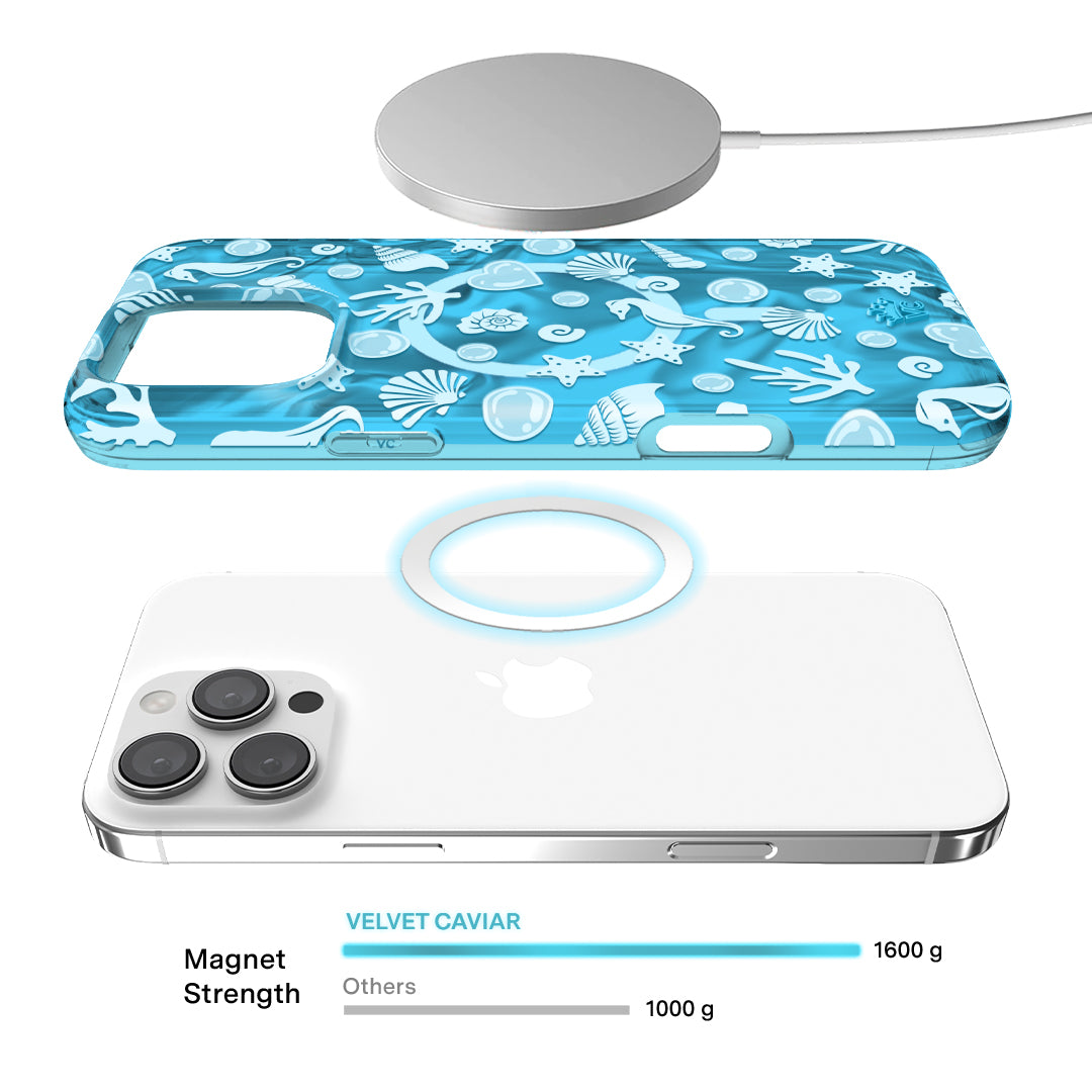 Aquamarine Holographic iPhone Case - Protective & Stylish Cover for iPhone 13/14/15 - Perfect for Everyday Use, Travel & Gifting