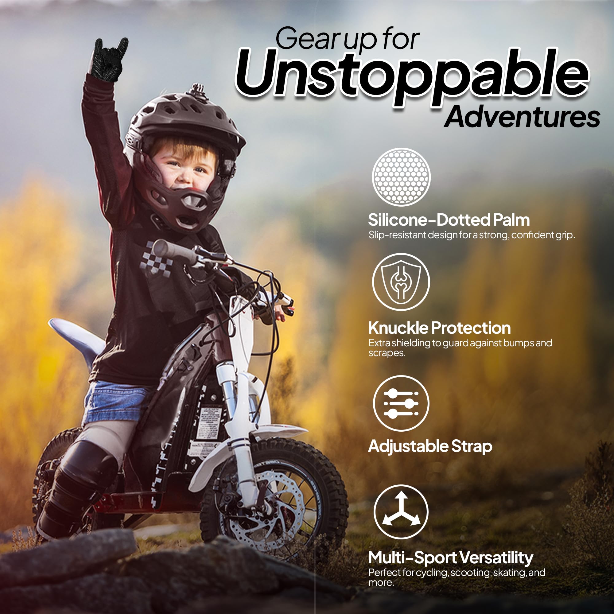 Premium Motocross Gloves - Dirt Bike & BMX Gloves with Ultimate Protection for Future Champions | Breathable & Durable Motorcycle Gloves for Off-Road Racing, Trail Riding & Extreme Sports