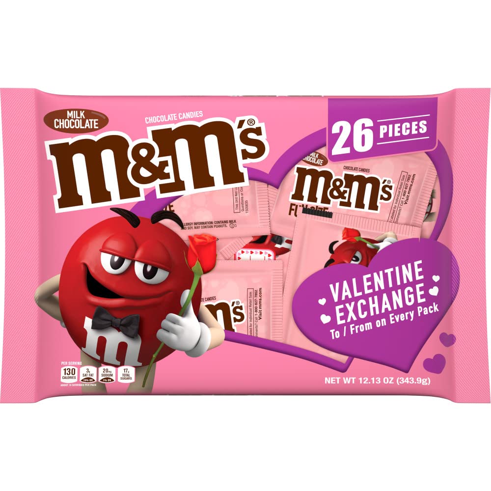 M&M'S Milk Chocolate Fun Size Valentine's Day Candy - 12.13 oz Bag for Gifts, Parties & Sweet Treats