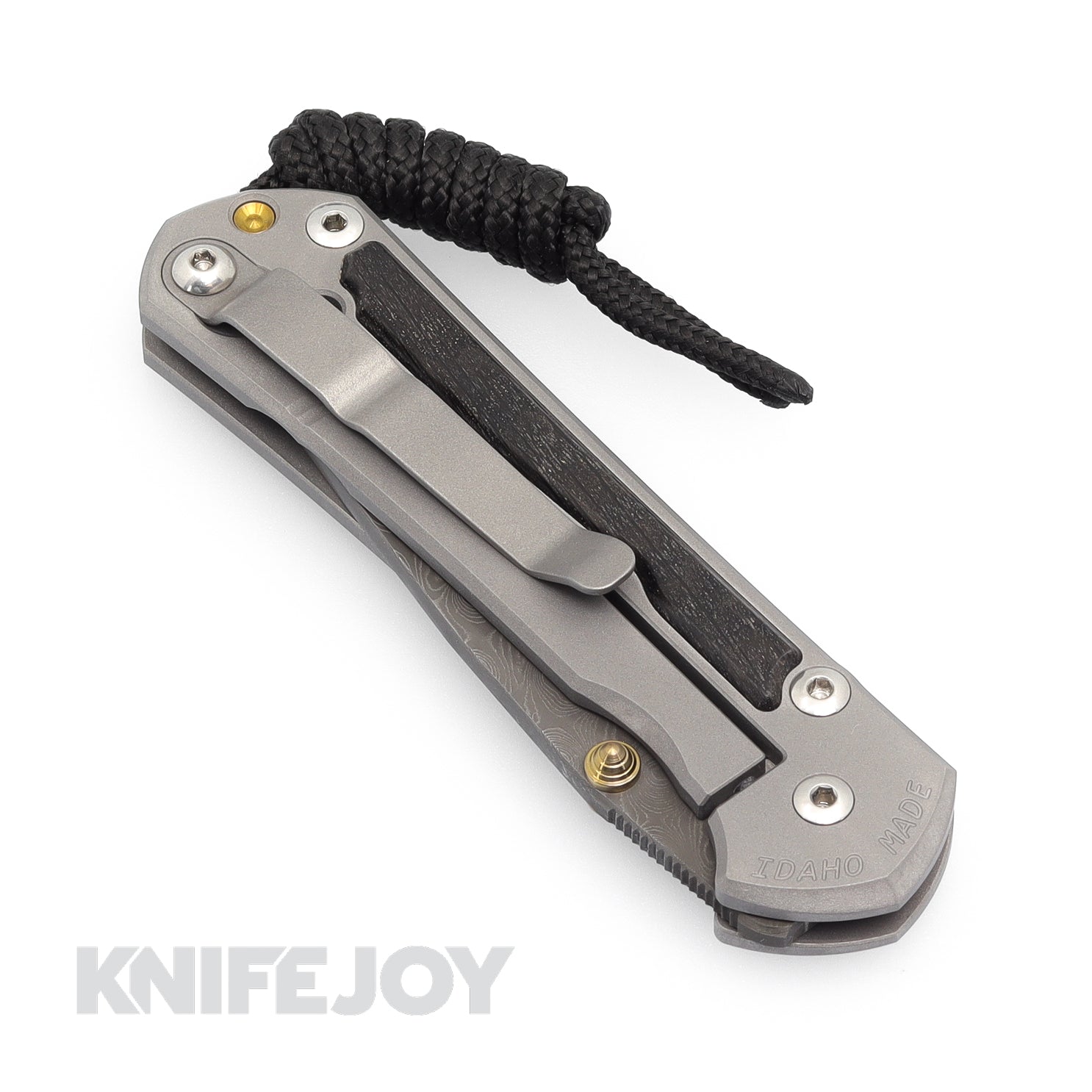 Chris Reeve Knives Small Sebenza 31 Folding Pocket Knife - Raindrop Damascus Steel Blade, Bog Oak Inlay, Matte Finish Handle with Double Gold Lugs - Perfect for EDC, Outdoor Adventures & Collectors