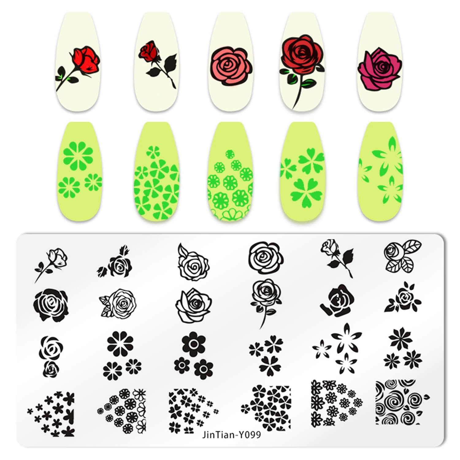 DANNEASY 6-Piece Heart Nail Stamping Plates Kit - Valentine's Day Nail Art Stencils for Manicure Designs, DIY Nail Stamping Templates with Hearts Pattern - Perfect for Valentine's Gifts, Bridal Nails, and Special Occasion Nail Art