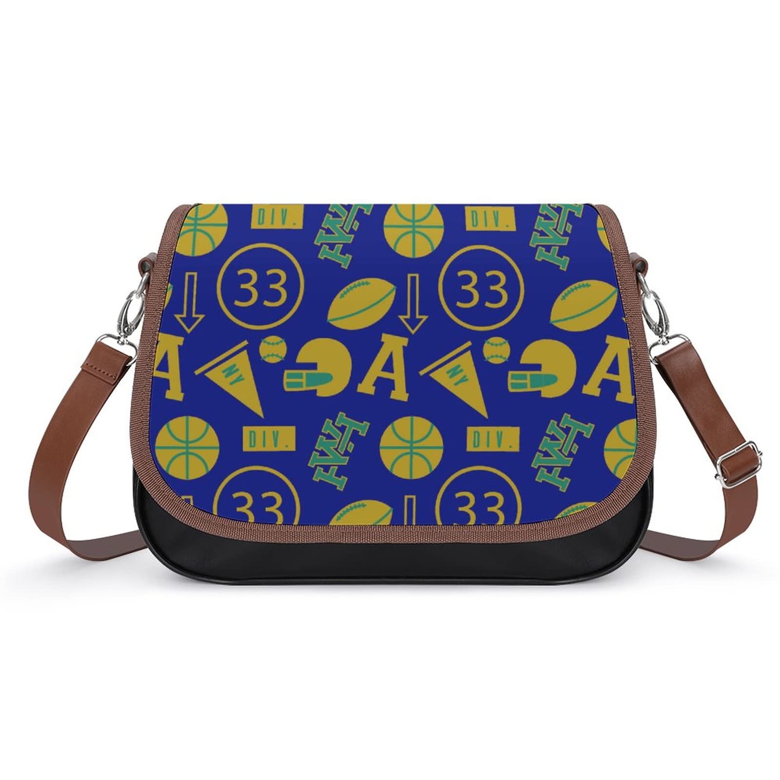 Stylish Women's Crossbody Shoulder Bag - Genuine Leather Satchel with Basketball Design for Casual Outings, Shopping & Travel
