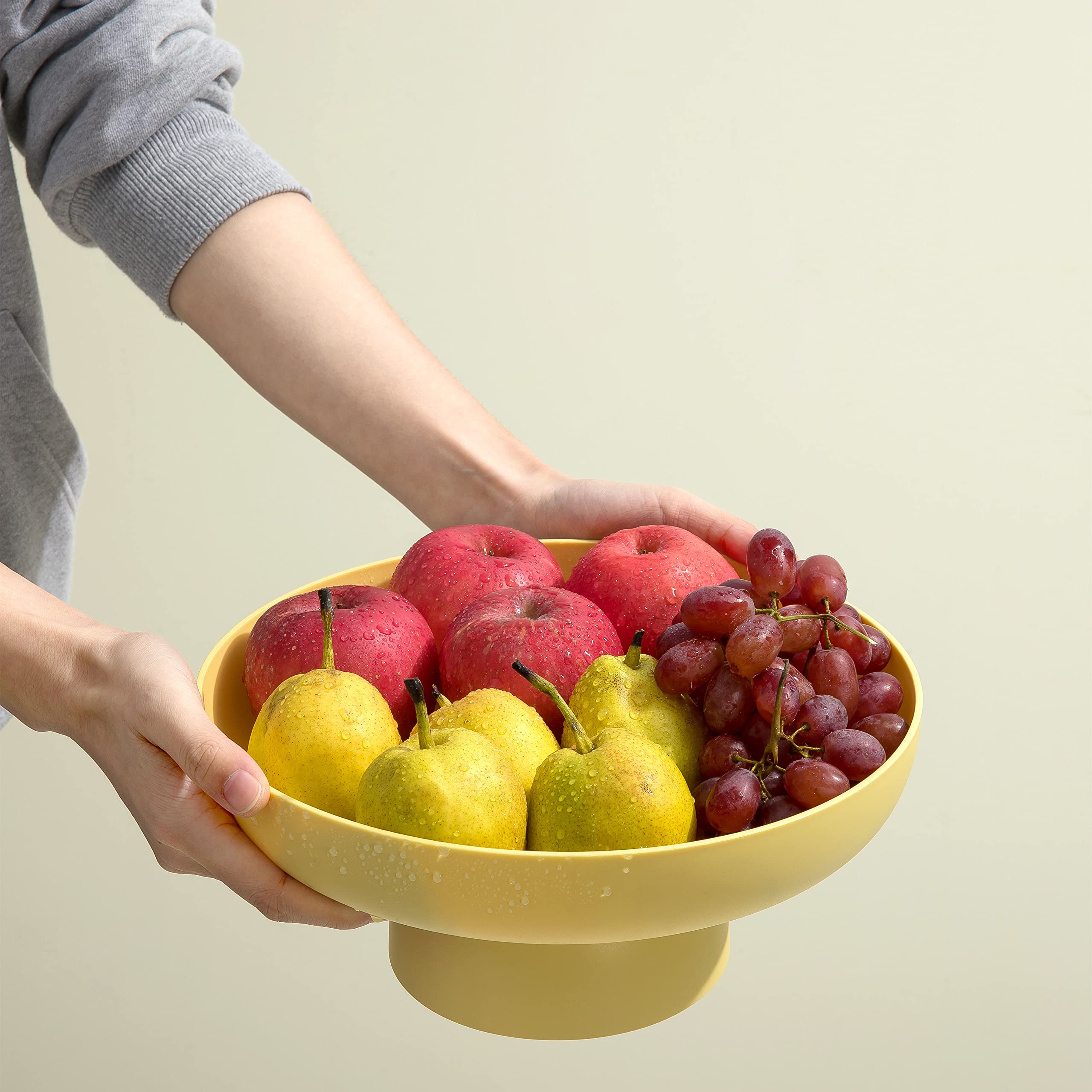 Vibrant Yellow Fruit Bowl Basket - Stylish Kitchen Countertop & Dining Table Storage Organizer | Perfect for Fresh Fruit Display, Home Decor, and Party Centerpiece