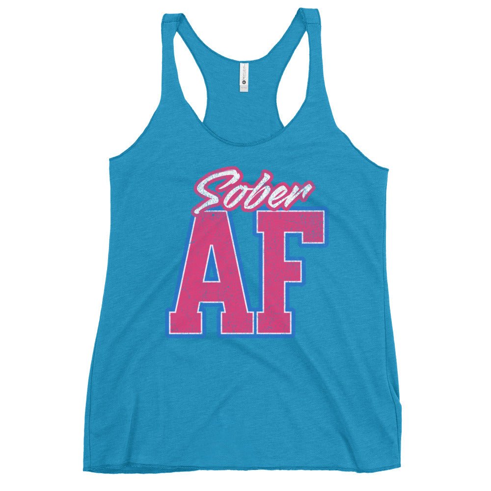 Sober AF Women's Racerback Tank Top - Comfortable Workout Shirt for Yoga, Running & Gym - Breathable Athletic Wear for Fitness & Casual Style