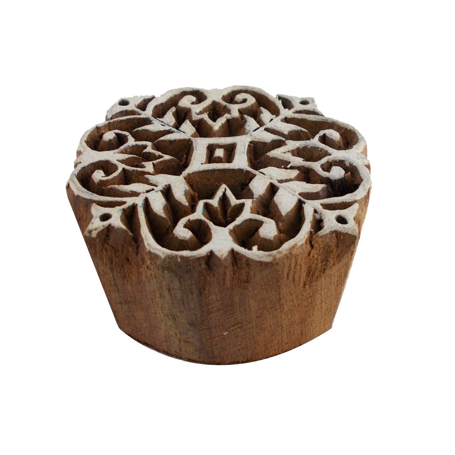 Hand Carved Indian Wooden Printing Blocks with Floral Motif - Traditional Craft Stamps for Fabric, Pottery, Scrapbooking & Henna Art | DIY Home Decor & Gift Idea