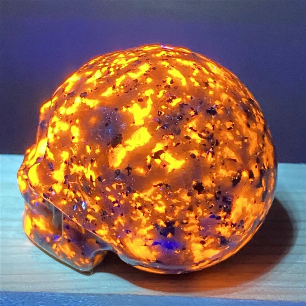 Natural Yooperlite Crystal Skull - Hand Carved Energy Gemstone for Reiki Healing & Spiritual Decor | Perfect for Meditation Rooms, Home Decor, and Healing Spaces