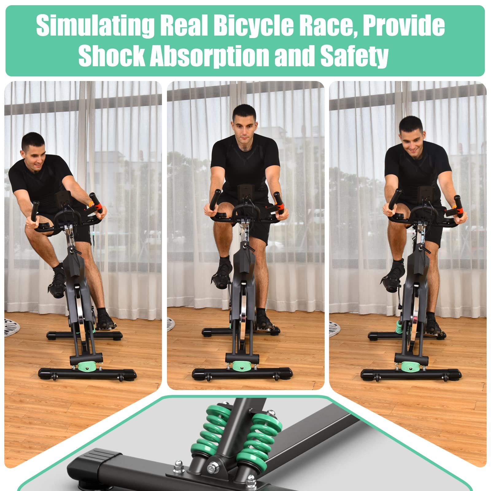 Goplus Indoor Cycling Bike - Adjustable Stationary Exercise Bike with LCD Monitor, Device Holder & Comfortable Seat - Home Gym Cardio Equipment for Weight Loss & Fitness Training - Perfect for Small Spaces & Apartment Workouts