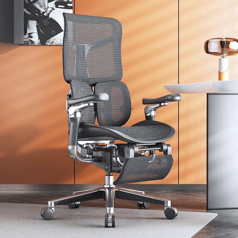 Ergonomic Office Chair with Lumbar Support - Adjustable Executive Desk Chair for Home & Work - Comfortable Mesh Back & Seat for Long Hours Sitting - Perfect for Home Office, Gaming & Workspaces