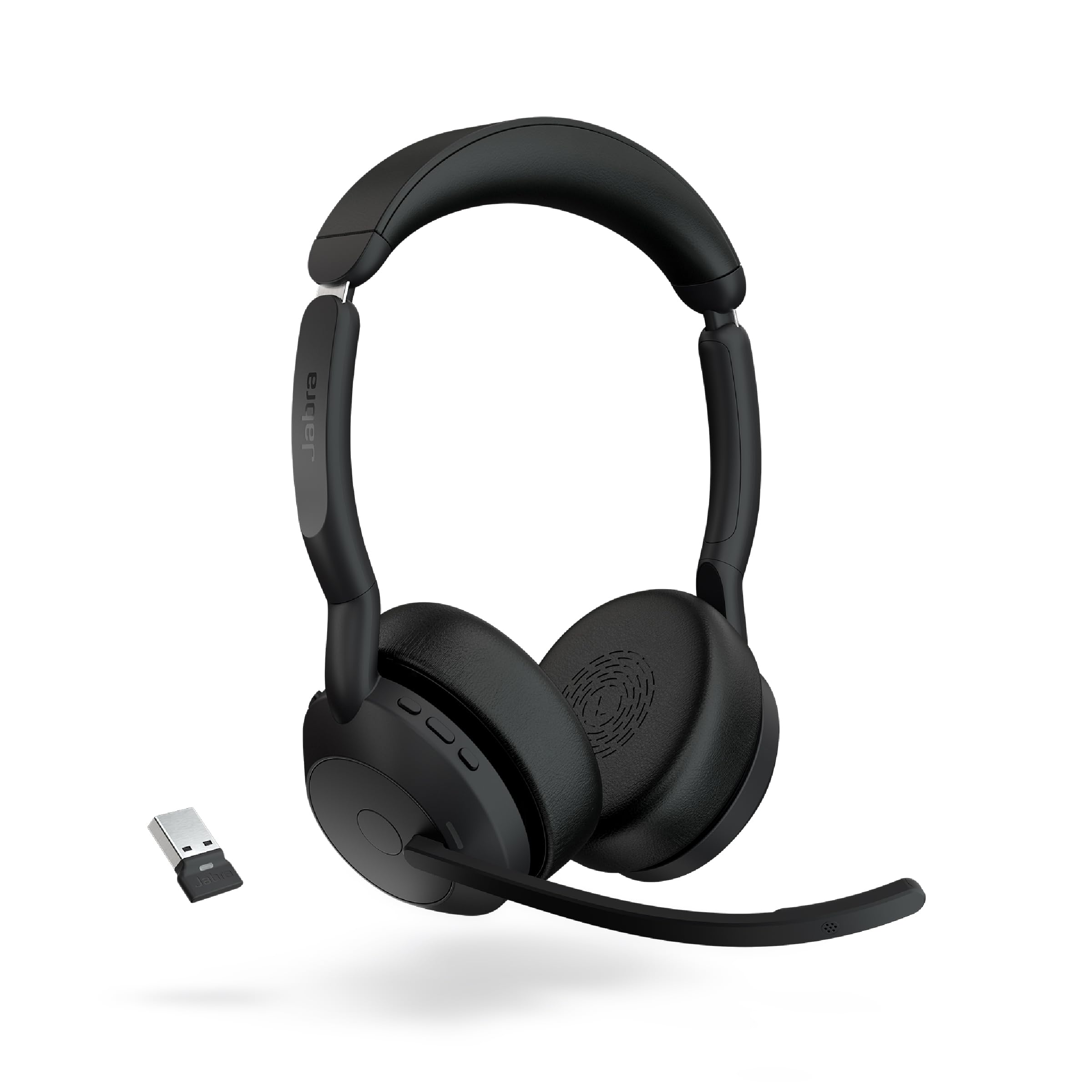 Jabra Evolve2 55 Wireless Stereo Headset with Active Noise Cancellation & AirComfort Technology - UC Certified for Zoom, Google Meet, Microsoft Teams - Perfect for Remote Work, Online Meetings & Home Office (Black)