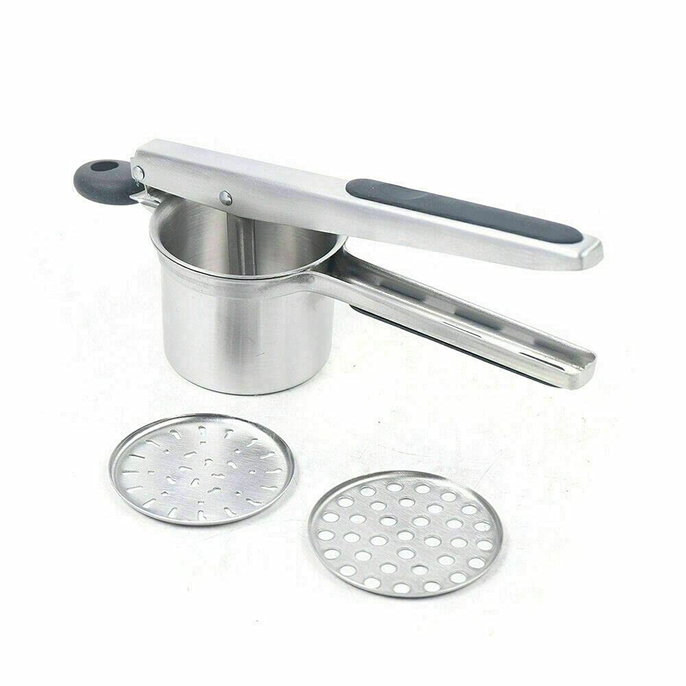 Stainless Steel Potato Ricer & Masher - Manual Kitchen Tool for Mashing Potatoes, Fruits & Vegetables - Perfect for Home Cooking, Juicing & Baby Food Prep