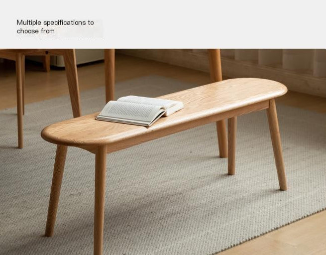 Solid Wood Bench - Oak, Black Walnut, Ash, Cherry - Handcrafted Rustic Stool for Entryway, Kitchen, or Garden Seating