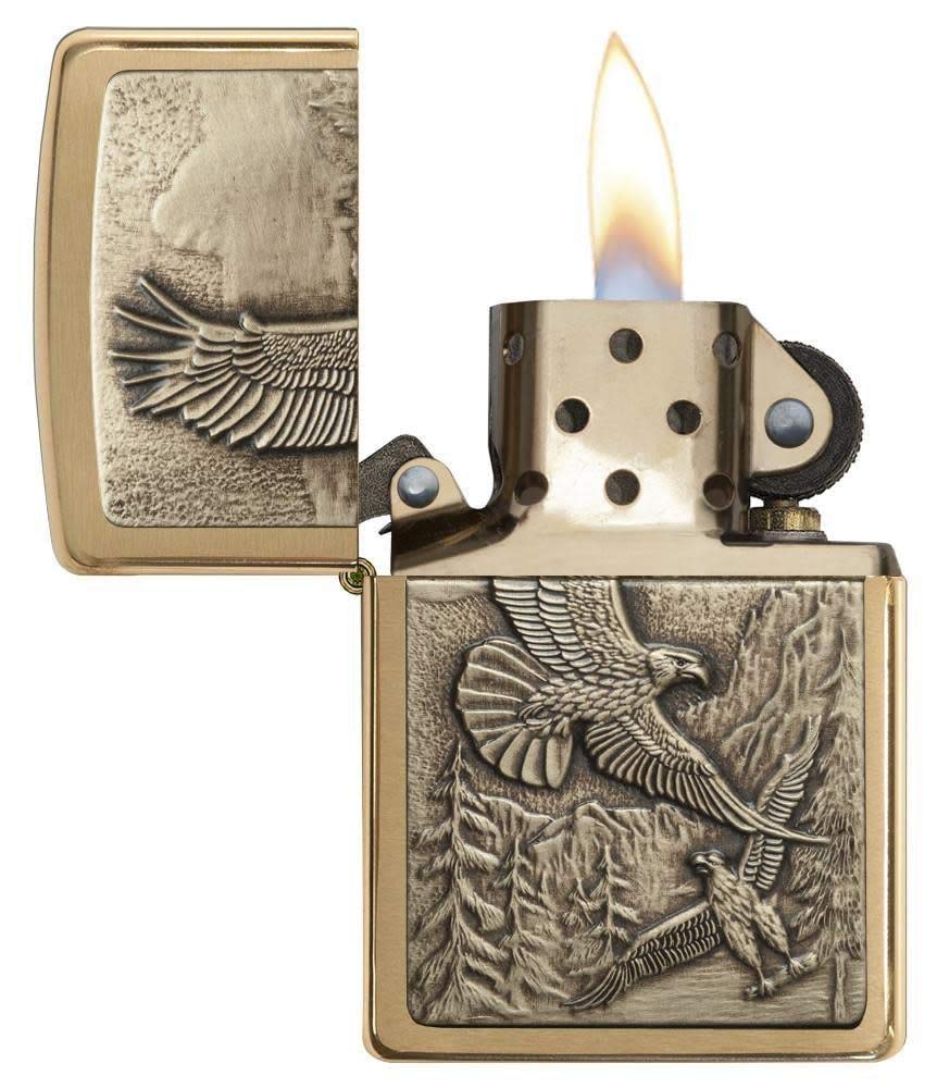 Zippo Eagle Windproof Lighter - Classic Refillable Metal Lighter for Outdoor Camping, Hiking & Everyday Carry (ECC)