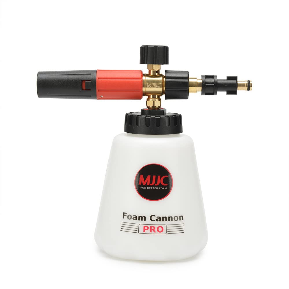 MJJC DIY Snow Foam Lance PRO - High Pressure Car Wash Foam Gun with 1.2L Big Mouth Anti-Leak Bottle & Multiple Adapters (MJJC011) - Perfect for Home Car Detailing, Auto Shops & Pressure Washer Cleaning