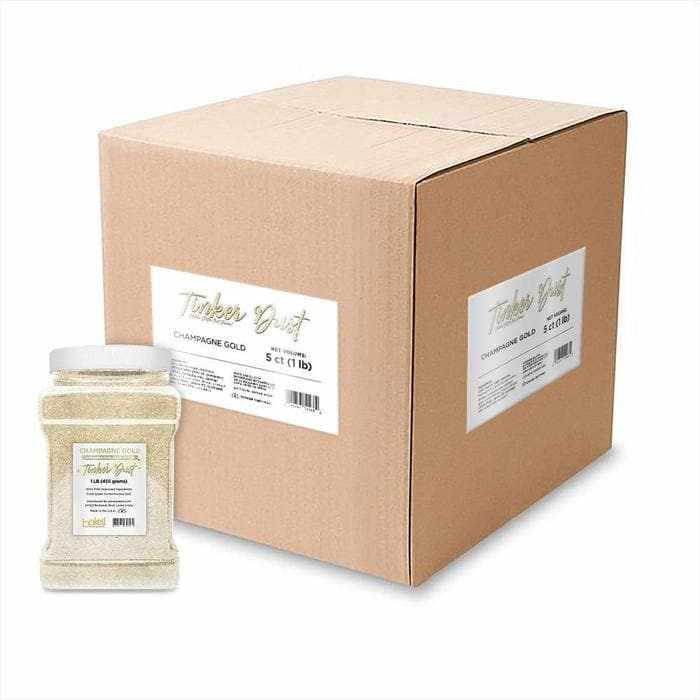 Premium Champagne Gold Tinker Dust® Glitter for Crafts - Bulk Wholesale Supplies for DIY, Nail Art, Scrapbooking & Party Decorations