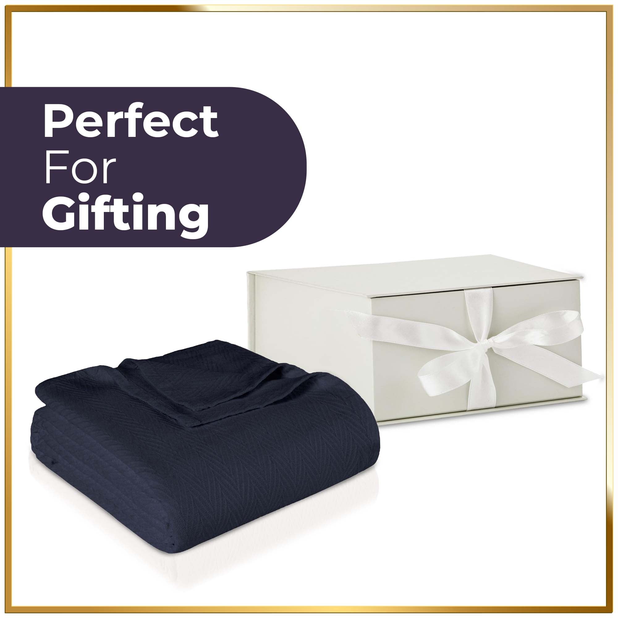 Soft & Cozy All-Season Chevron Cotton Bed Blanket & Sofa Throw - Perfect for Home, Office, Travel & Gift Giving