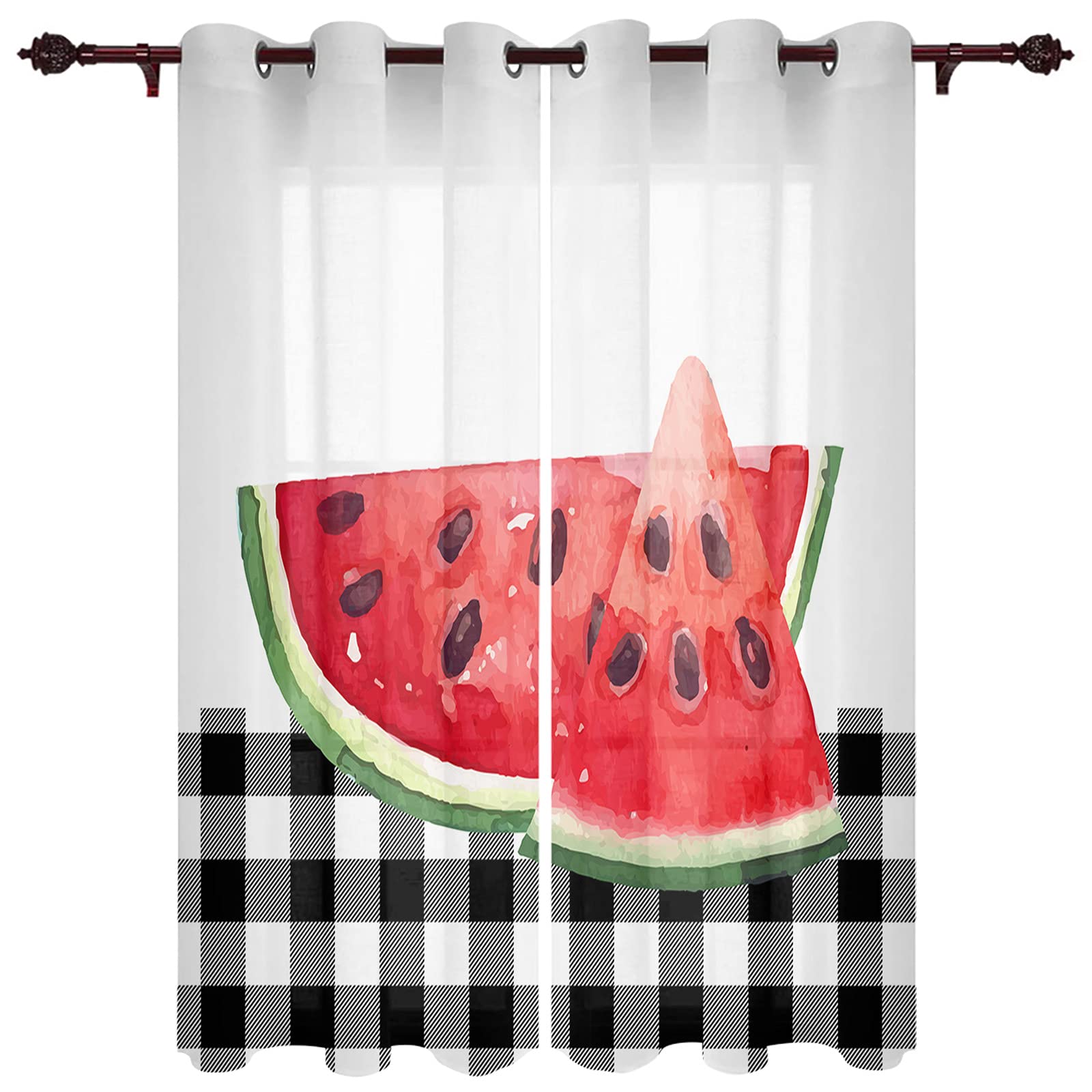 Black and White Buffalo Plaid Curtains 2 Panels - 104