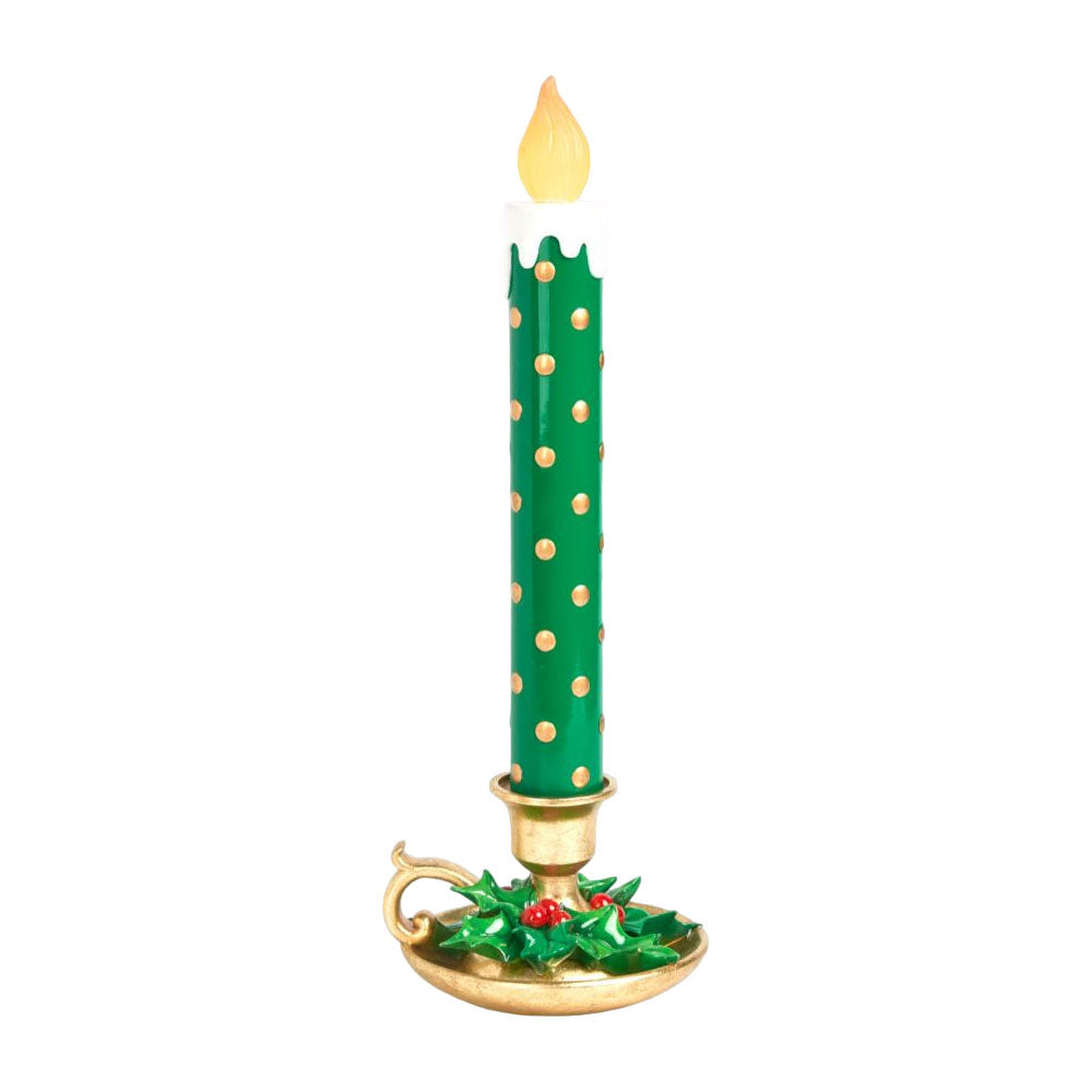 20 Green LED Candle Sticks - Flameless Battery Operated Decorative Candles for Home, Wedding & Party Decor - 2024 New Version by December Diamonds