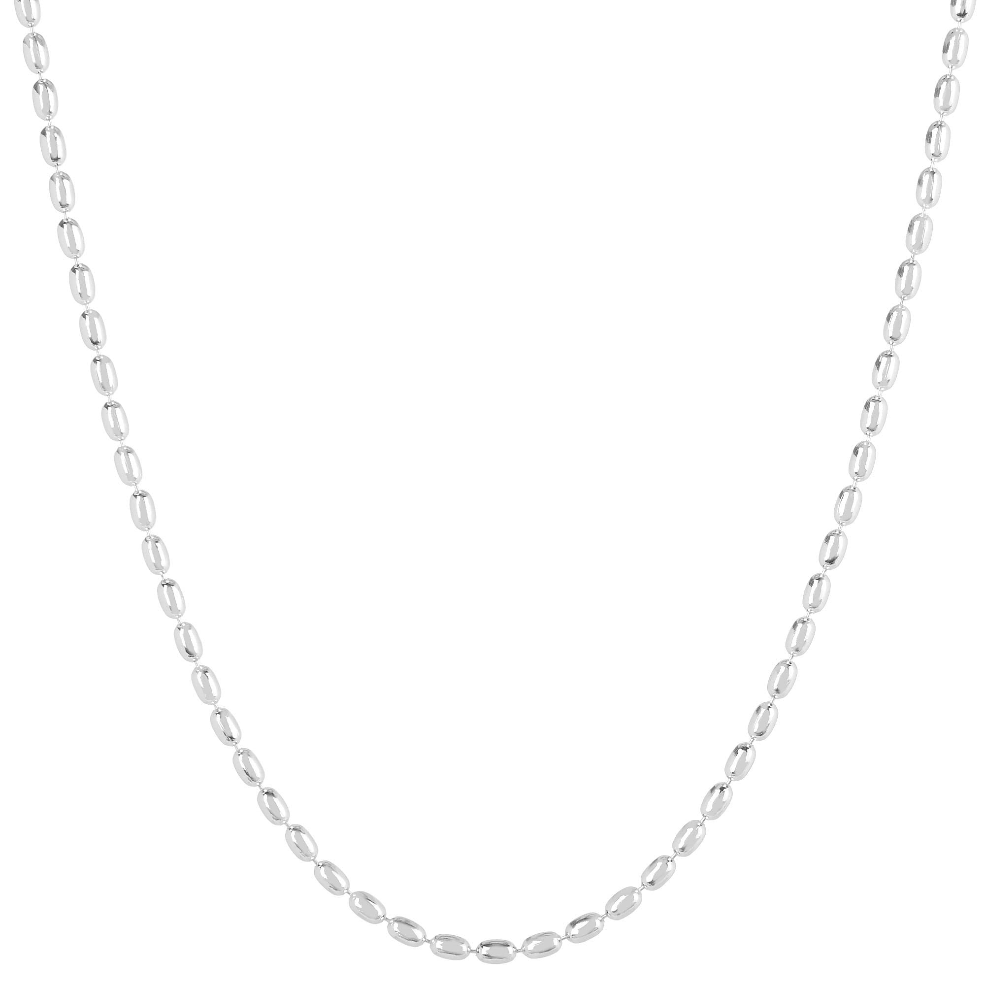 Bay Studio Silvertone Rice Chain Necklace - Dainty Silver Layering Necklace for Women, Perfect for Everyday Wear, Gift Giving & Layering Jewelry