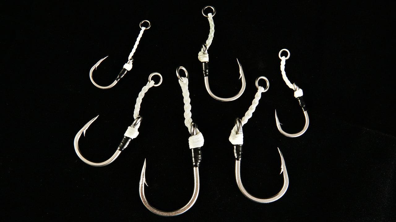 Jigging World Demon Single Assist Hooks - Premium Saltwater Fishing Hooks for Tuna, Swordfish & Big Game Fishing - Heavy Duty Stainless Steel Hooks with Sharp Point for Deep Sea & Offshore Angling