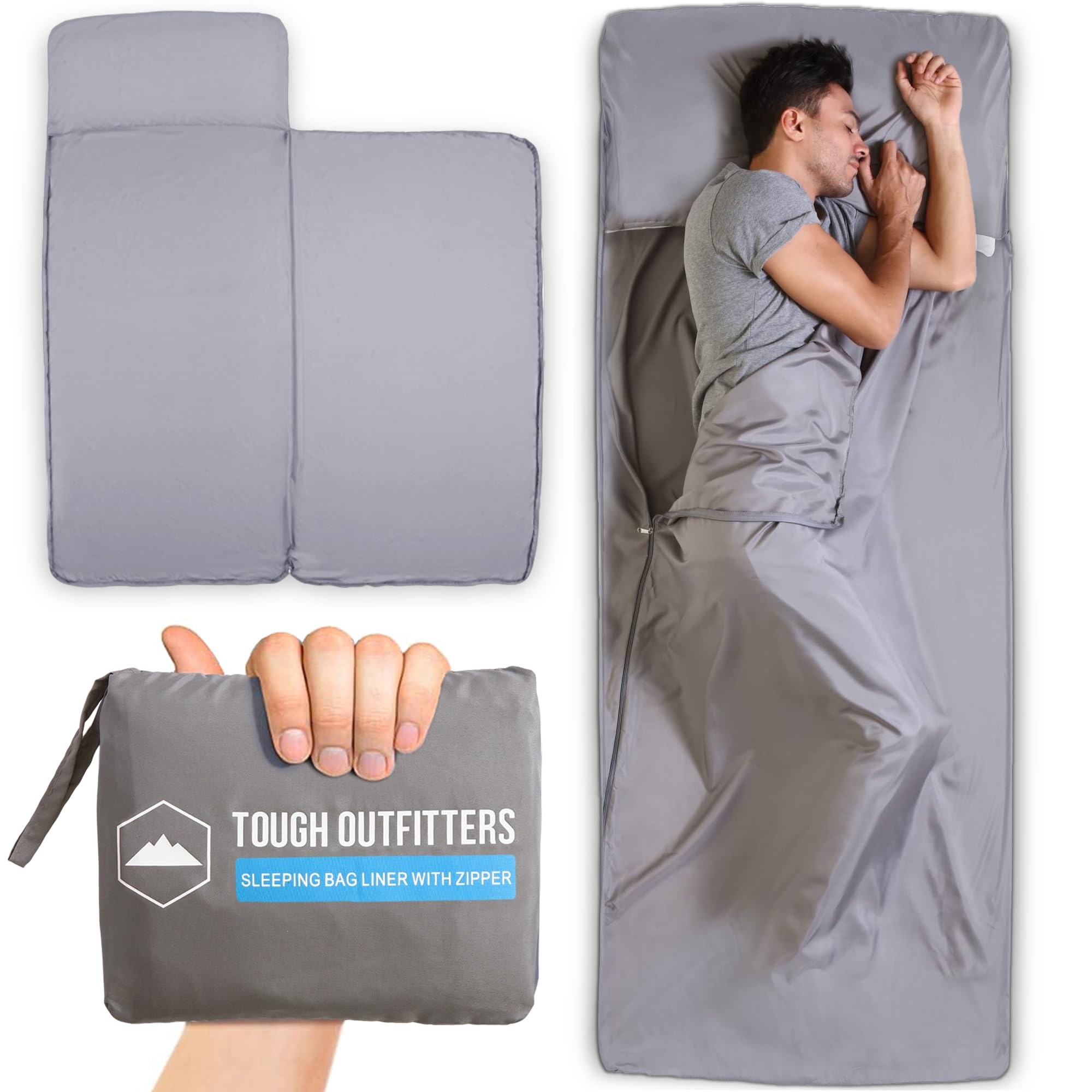 Adult Sleeping Bag Liner - Travel Sleep Sack & Camping Sheet for Hotels & Outdoor Adventures - Lightweight & Warm for Cold Weather Camping, Backpacking & Travel