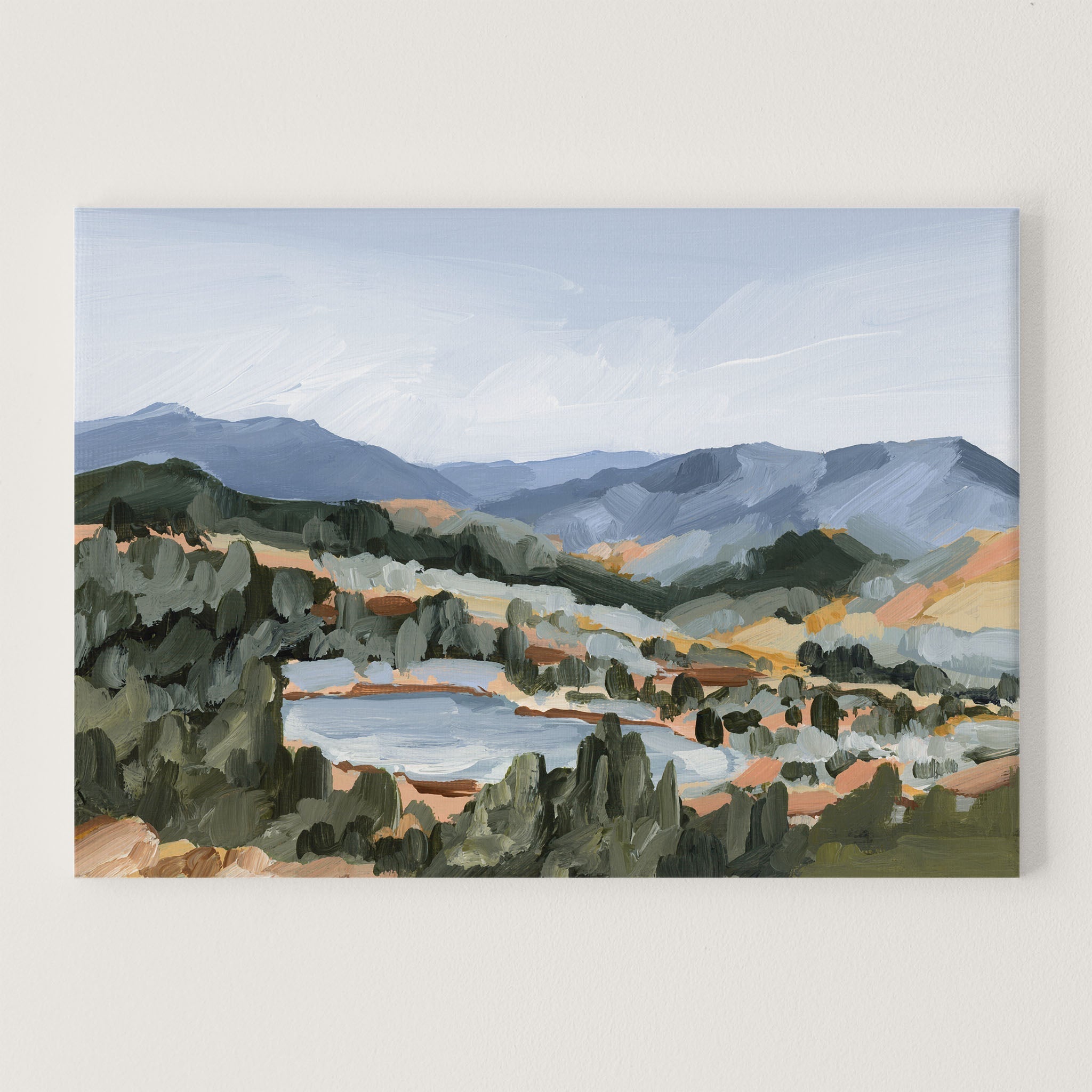 Hike to the Top Mountain Landscape Art Print - Nature Wall Decor for Living Room, Bedroom & Office