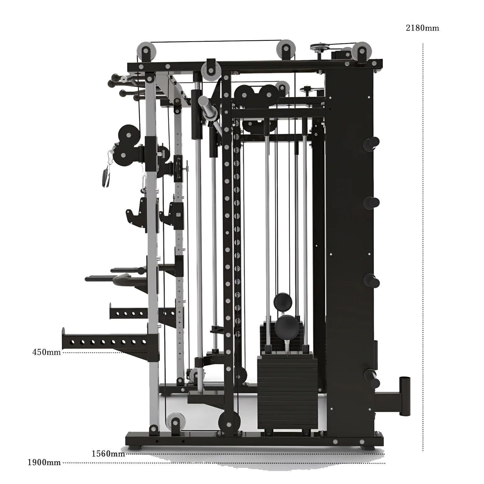 2025 Commercial Home Gym Smith Machine 2.0 - Heavy Duty Power Rack for Strength Training - Perfect for Home & Garage Workouts - Squat Rack, Bench Press & Weightlifting Equipment