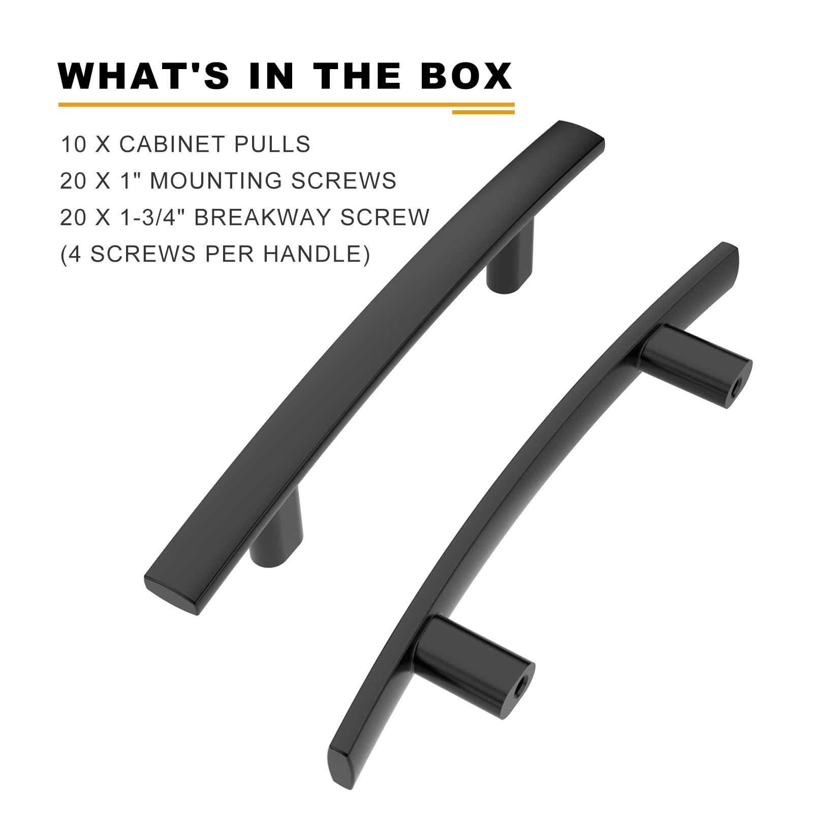 AOOTOCH 10 Pack 3 Inch Matte Black Cabinet Handles - Modern Kitchen Cabinet Pulls & Cupboard Hardware for Drawers, Wardrobes, Bathroom Vanities & Furniture (Durable & Stylish)