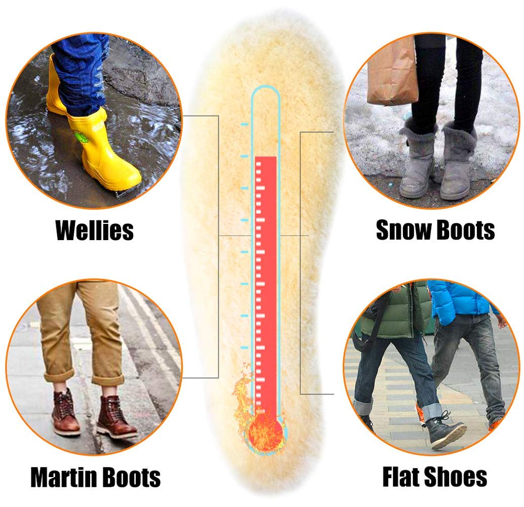 Premium Sheepskin Insoles for Women - Ultra Soft Wool Fur Fleece Shoe Inserts, Cozy & Fluffy (Size 7, 1-Pack) - Perfect for Winter Boots, House Slippers & Cold Weather Comfort
