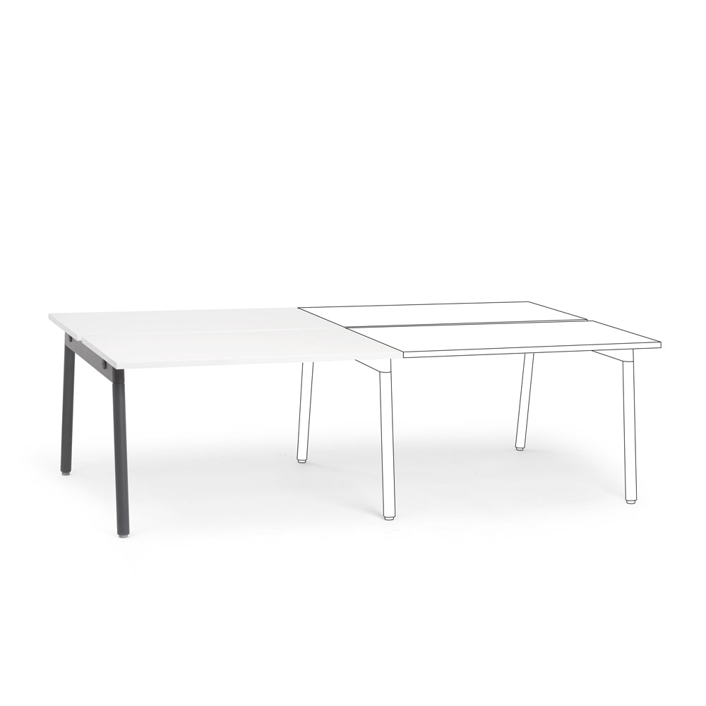 Series A Double Desk Add On - Expandable Workspace for Home Office, Study & Collaborative Work - Perfect for Remote Work & Shared Spaces