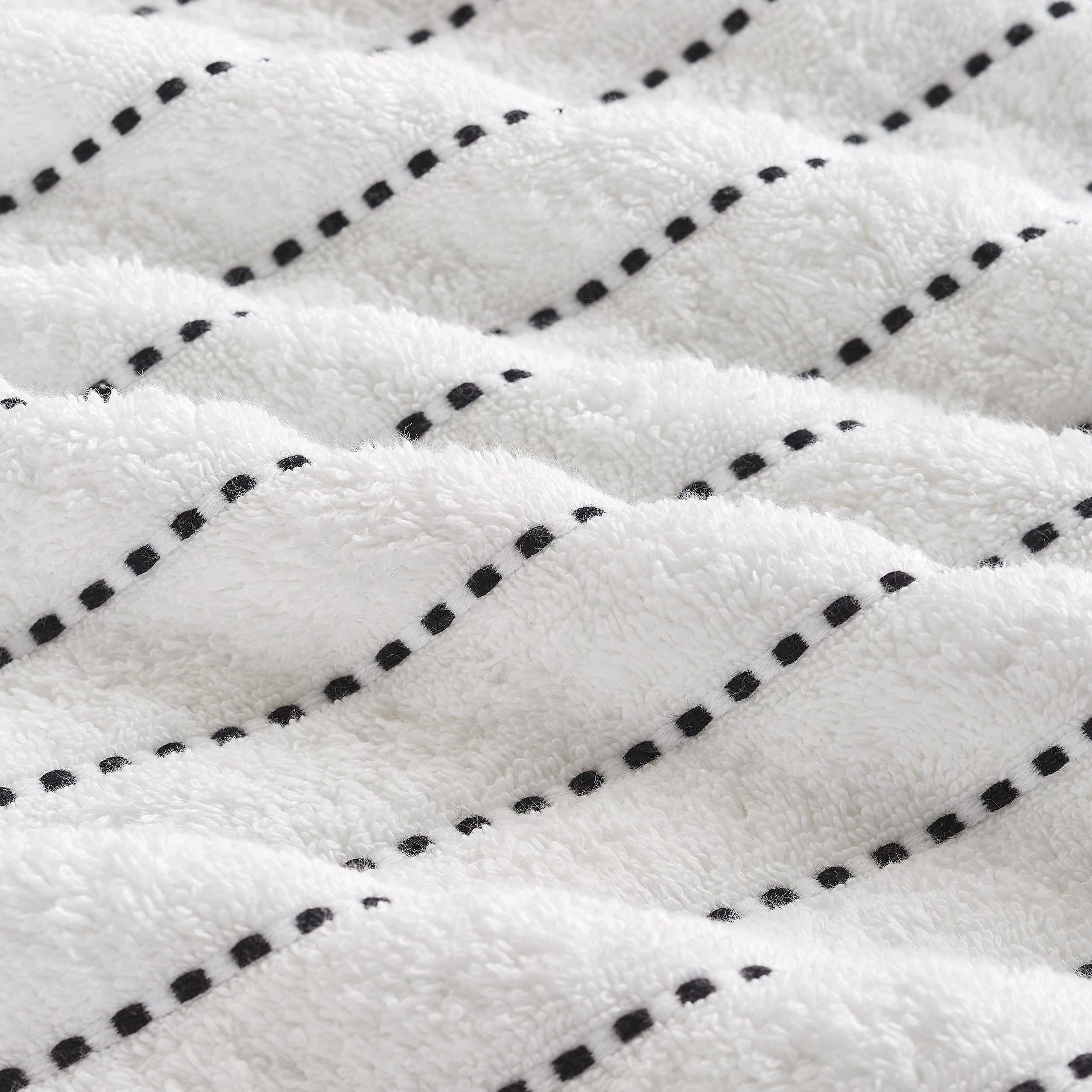 Organic Cotton Wave Plush Striped 16-Piece Bath Towel Set - Soft & Absorbent for Spa, Beach & Luxury Home Use