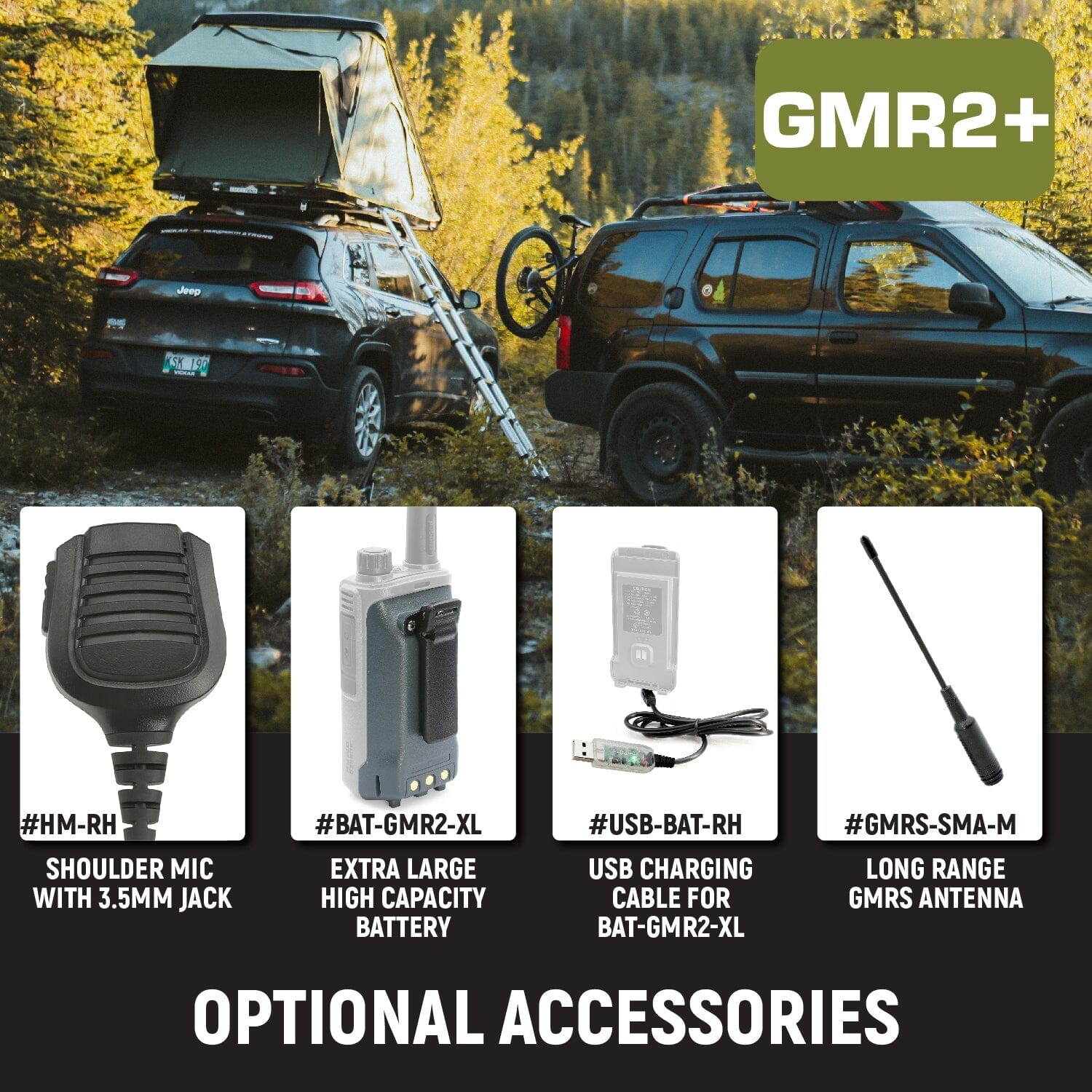 2 Pack Rugged GMR2 PLUS GMRS/FRS Two-Way Handheld Radios - Long Range Walkie Talkies for Outdoor Adventures, Camping, Hiking & Emergency Communication