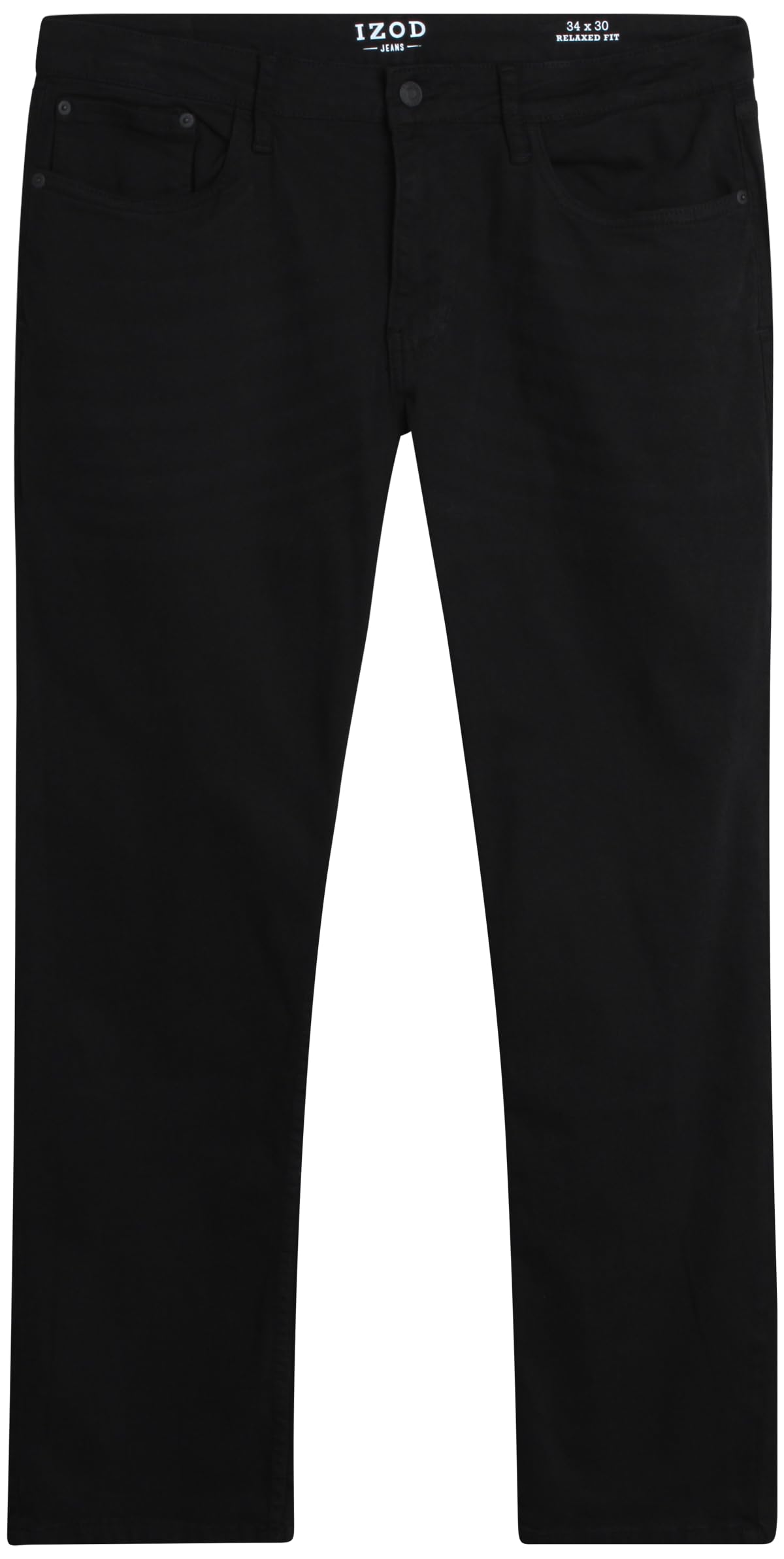IZOD Men's Relaxed Fit Jeans - Classic 5-Pocket Comfort Stretch Denim - Straight Leg Casual Work Pants for Men | Durable & Comfortable for Everyday Wear, Office & Outdoor Activities