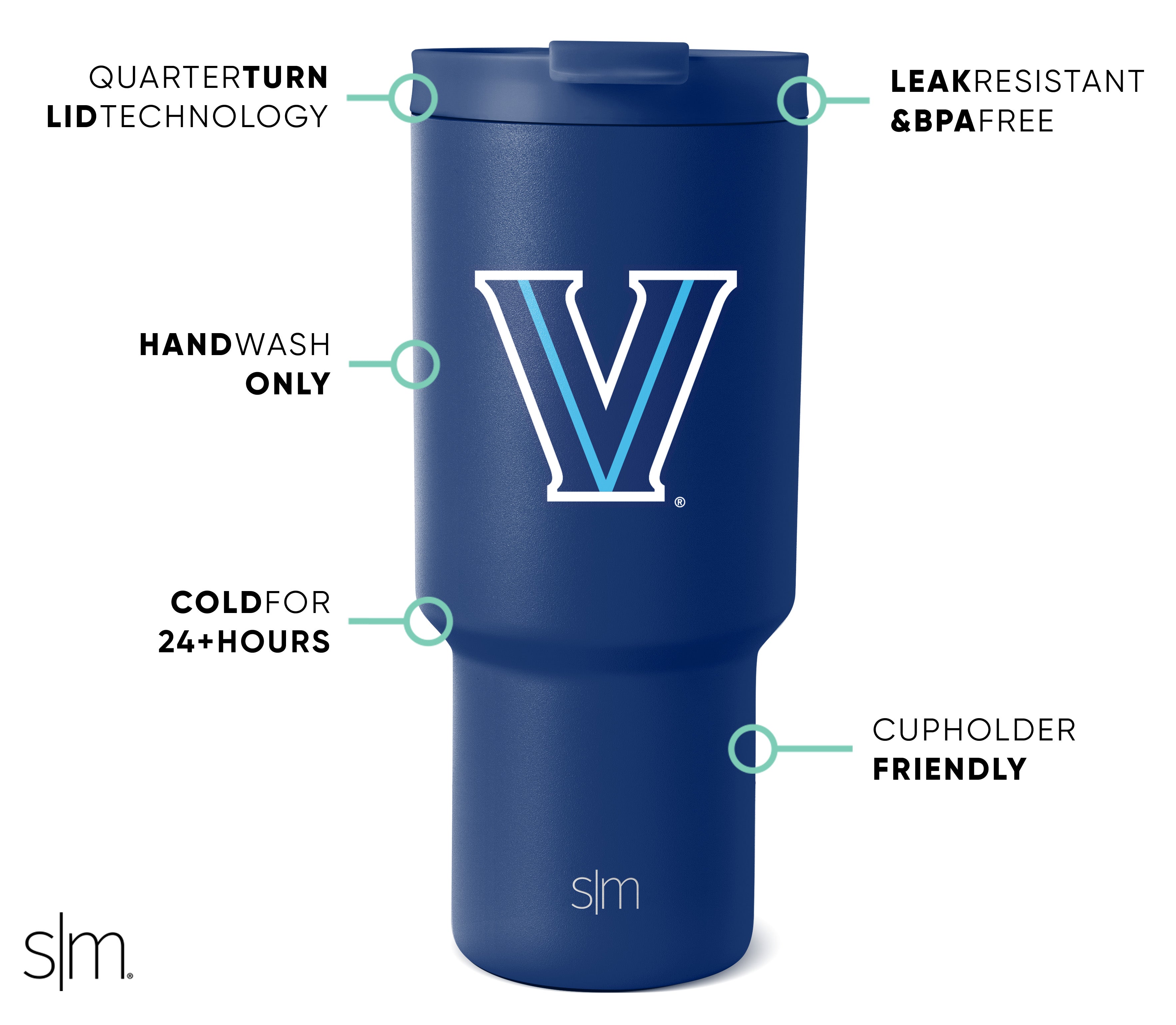 Collegiate Trek Tumbler - 20oz Insulated Stainless Steel Water Bottle with Lid | Leakproof & Sweatproof | Perfect for Hiking, Gym & Outdoor Adventures